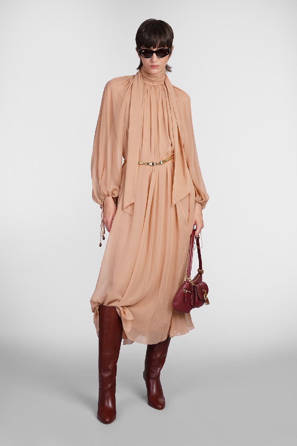Deliberti Chloé Abito in seta rosa cod. 406245 - Deliberti The Luxury Shopping Saldi Di Fabbrica