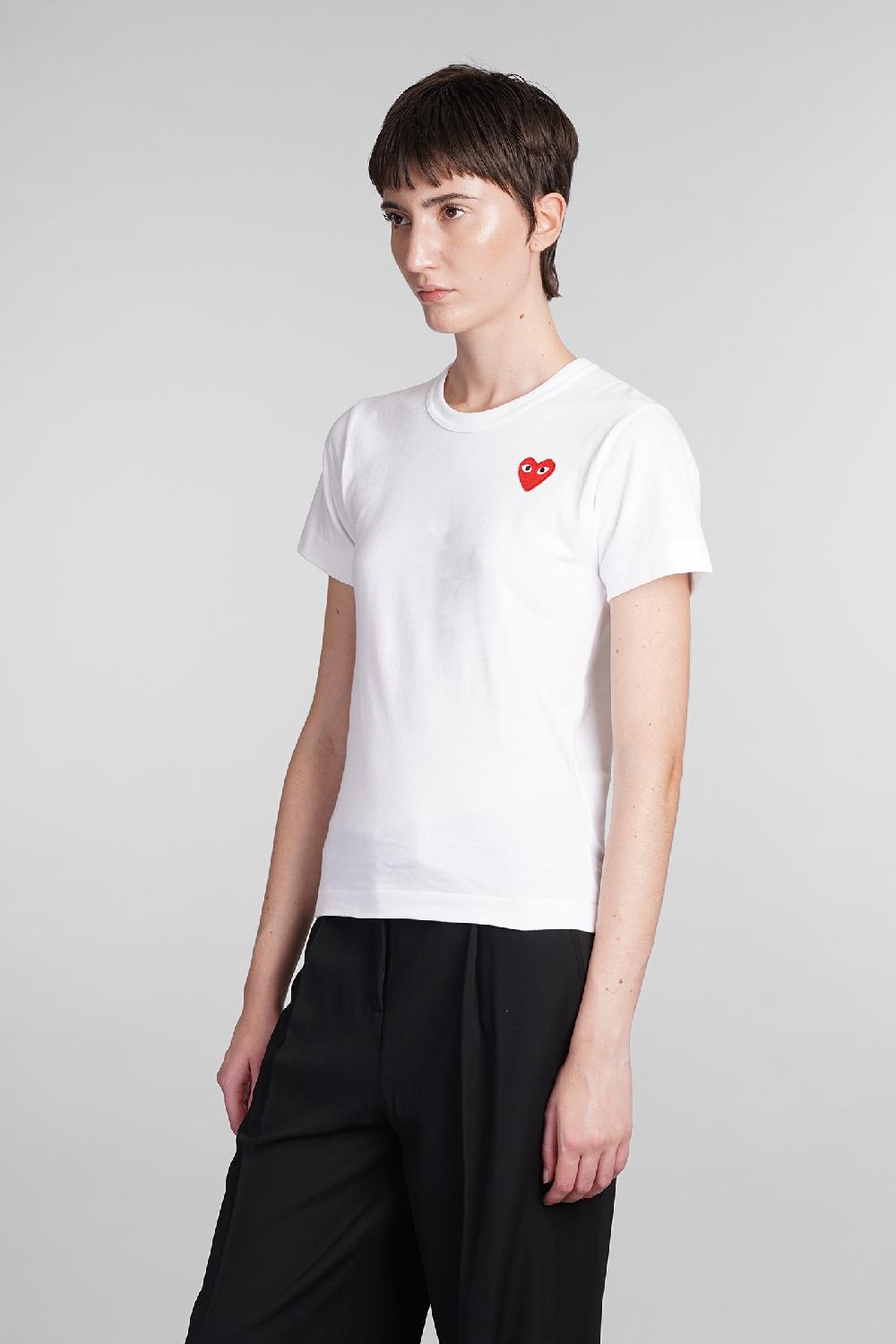 Deliberti Comme des Garcons Play T-shirt in cotone bianco cod. 407060 - Deliberti The Luxury Shopping Nuova