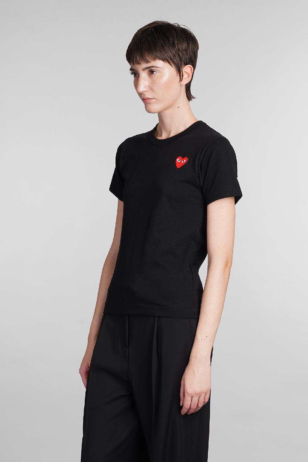 Deliberti Comme des Garcons Play T-shirt in cotone nero cod. 407061 - Deliberti The Luxury Shopping Moda