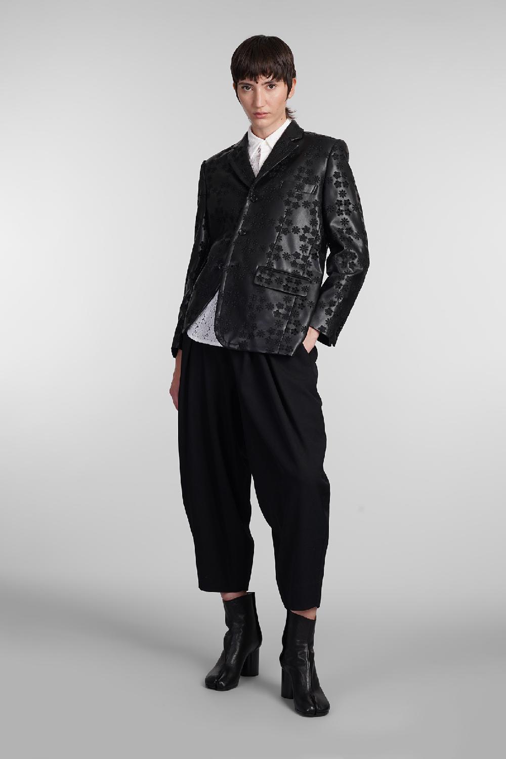 Deliberti Comme des Garcons Giacca in pelle in poliuretano nero cod. 406920 - Deliberti The Luxury Shopping In Linea