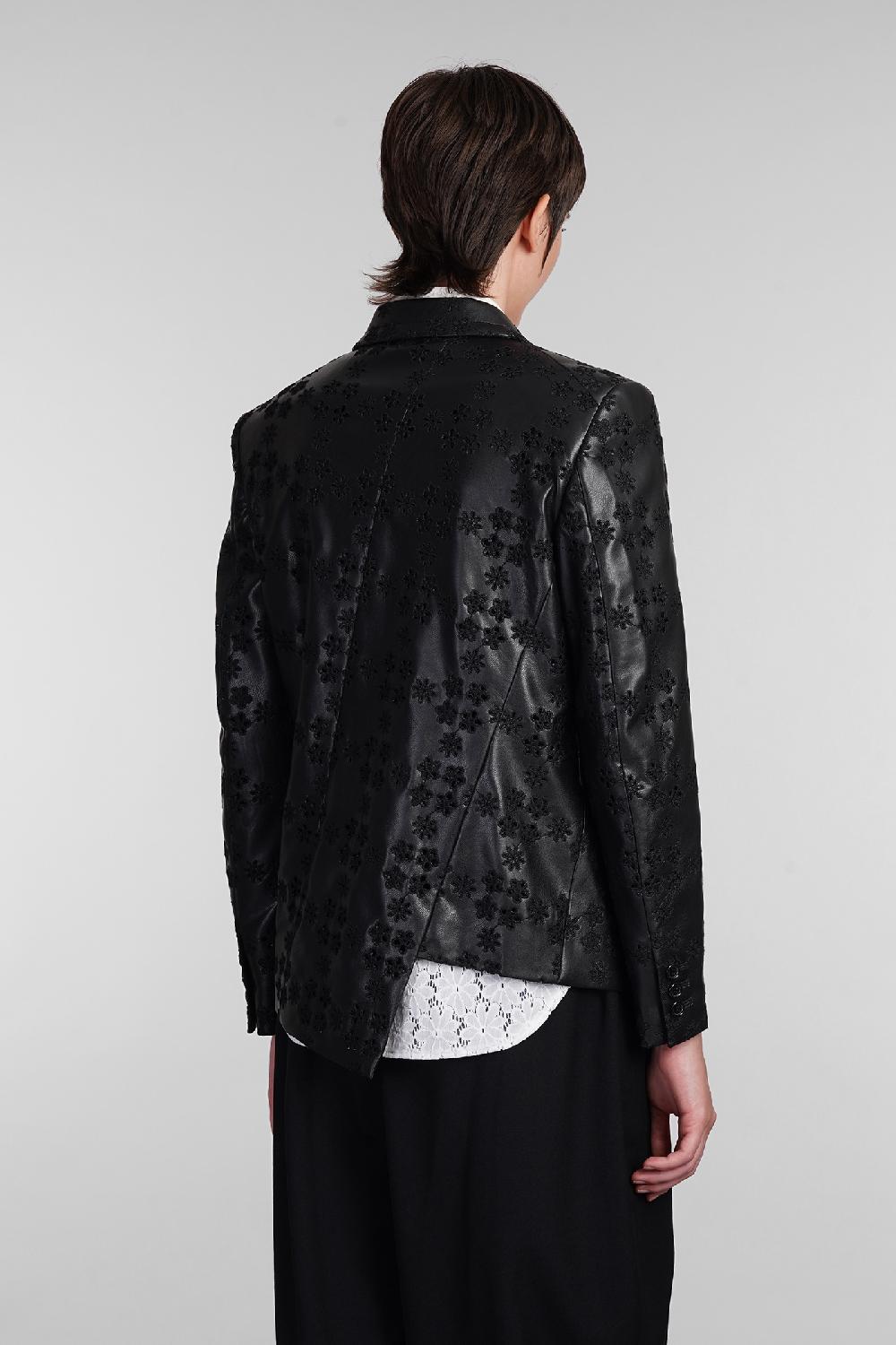 Deliberti Comme des Garcons Giacca in pelle in poliuretano nero cod. 406920 - Deliberti The Luxury Shopping In Linea