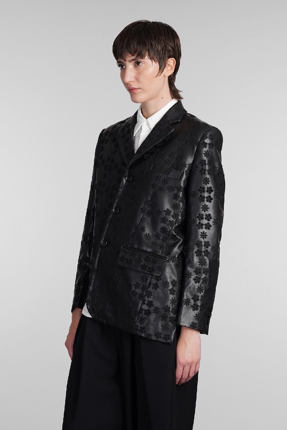Deliberti Comme des Garcons Giacca in pelle in poliuretano nero cod. 406920 - Deliberti The Luxury Shopping In Linea
