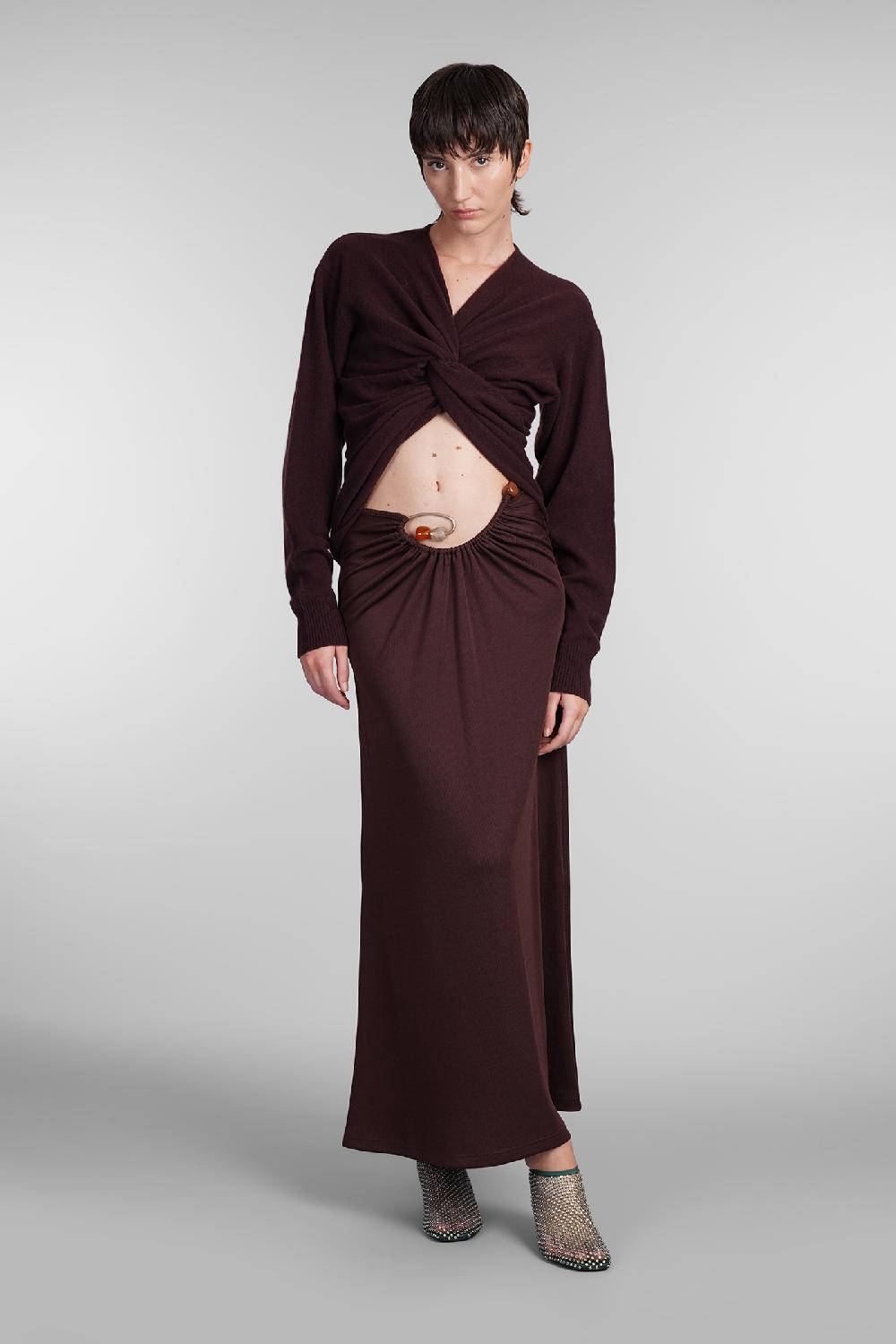 Deliberti Christopher Esber Gonna in poliestere bordeaux cod. 407680 - Deliberti The Luxury Shopping Fino Al -60%