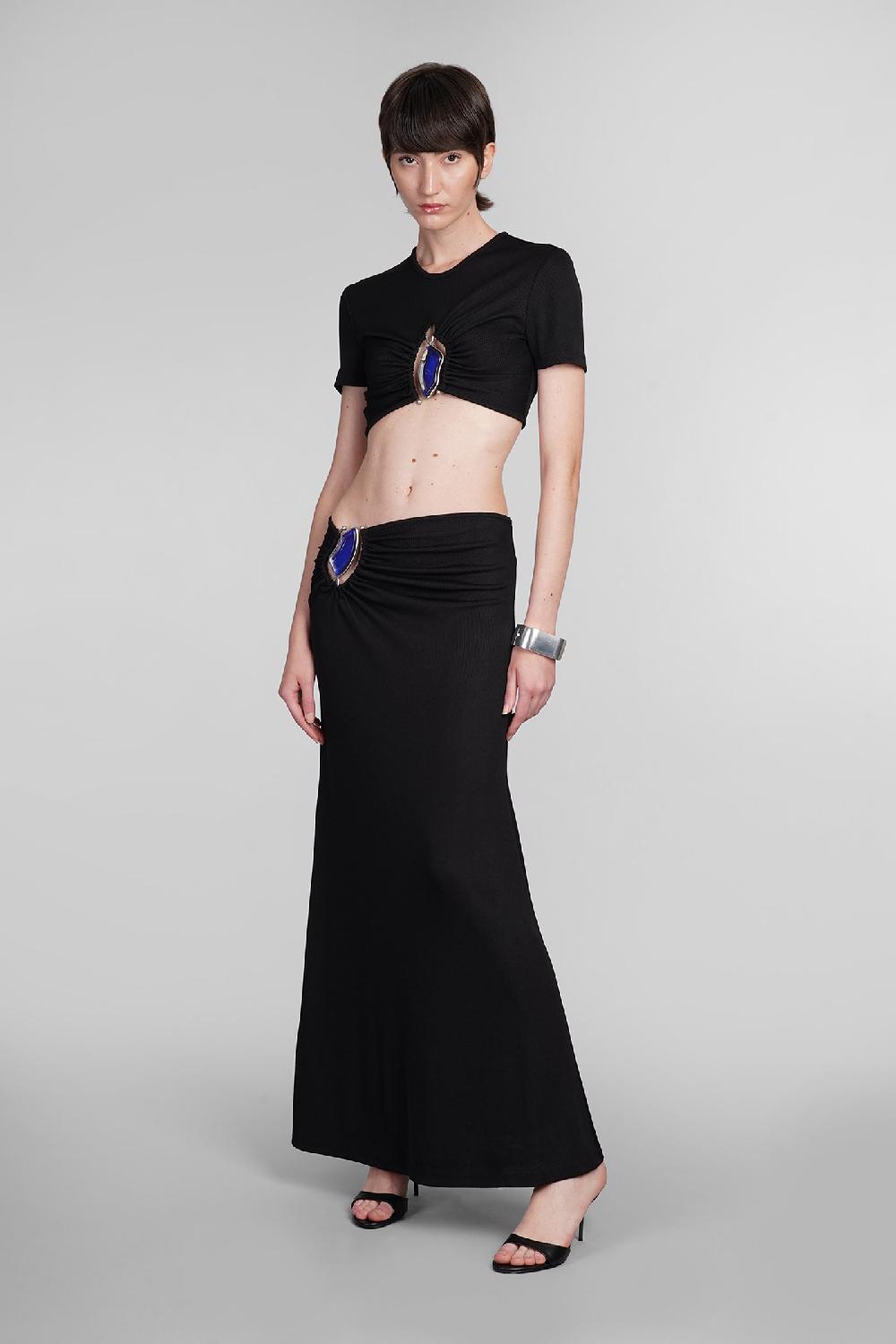 Deliberti Christopher Esber T-shirt in poliestere nero cod. 402370 - Deliberti The Luxury Shopping Vendita Calda