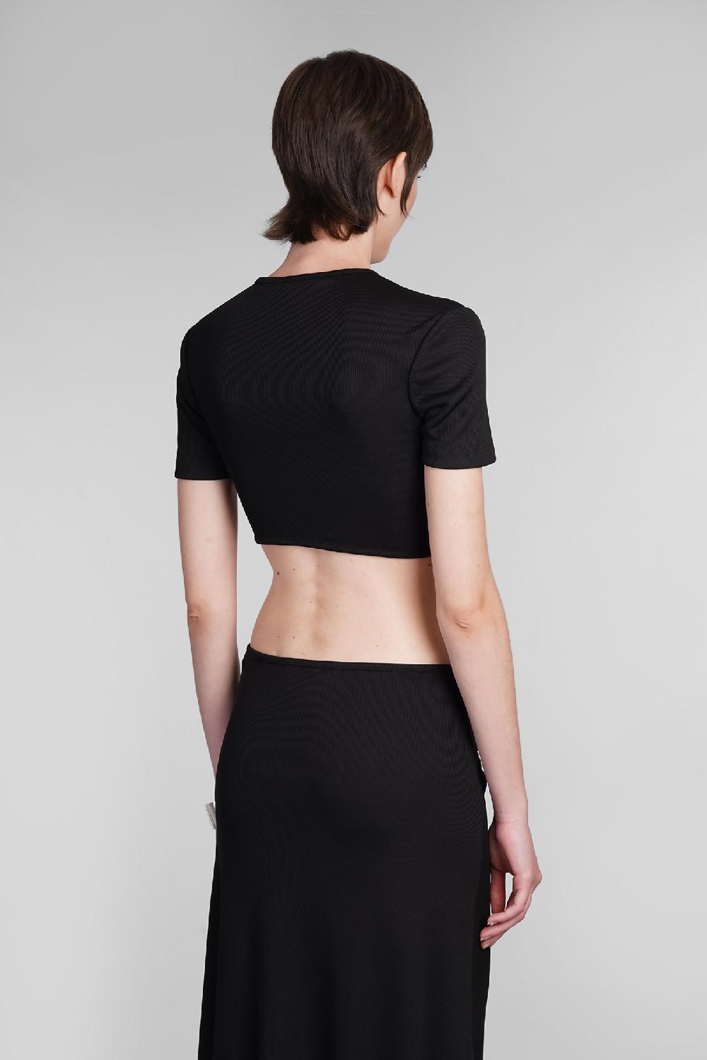 Deliberti Christopher Esber T-shirt in poliestere nero cod. 402370 - Deliberti The Luxury Shopping Vendita Calda