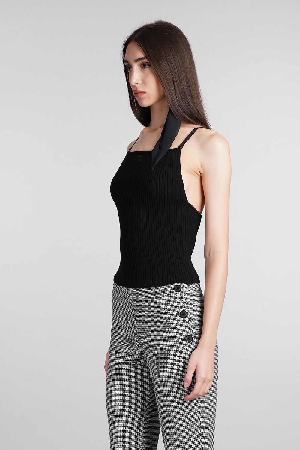 Deliberti Courreges Canotta in viscosa nera cod. 408571 - Deliberti The Luxury Shopping Nuovo