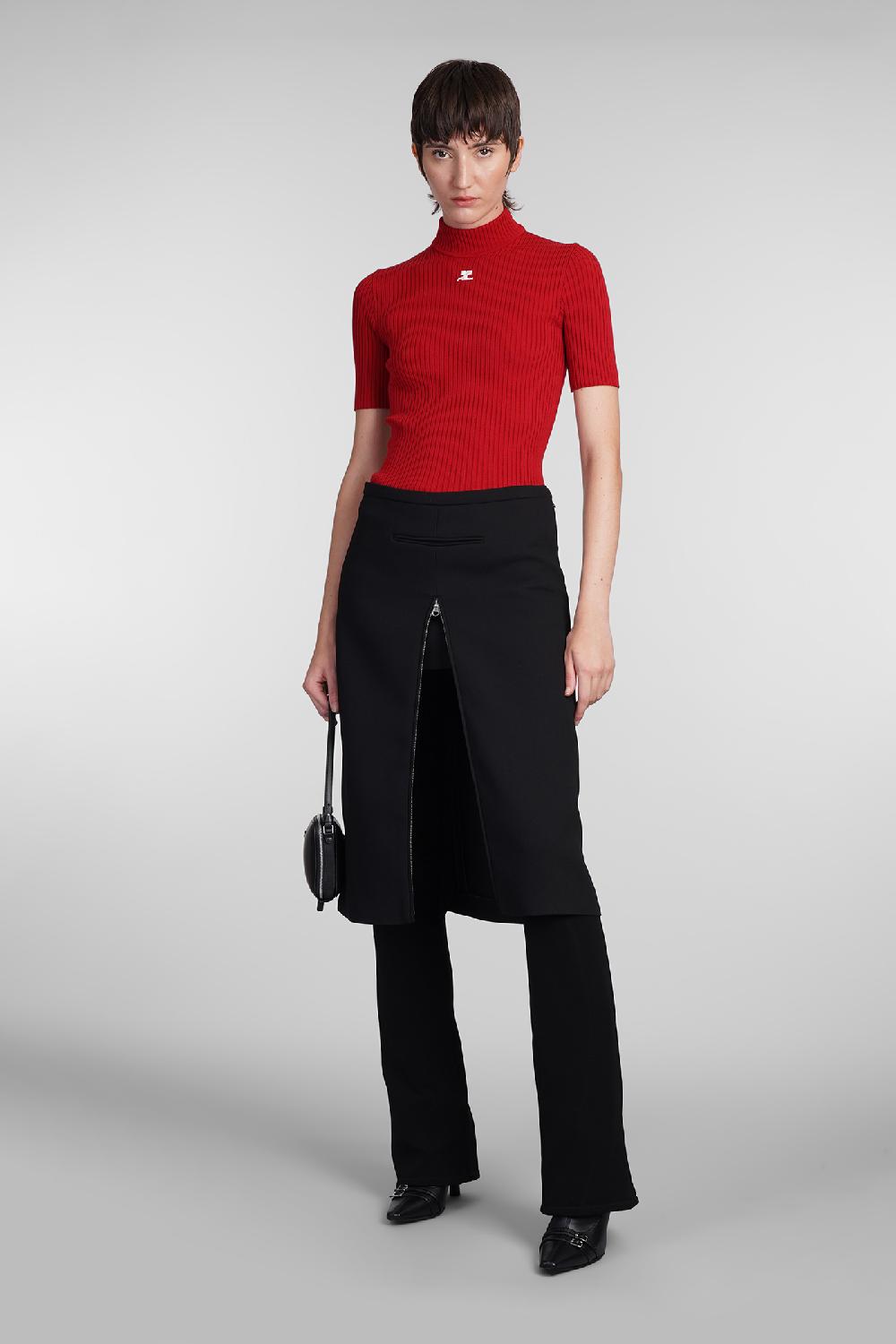 Deliberti Courreges Maglia in viscosa rossa cod. 408096 - Deliberti The Luxury Shopping Pezzi Unici