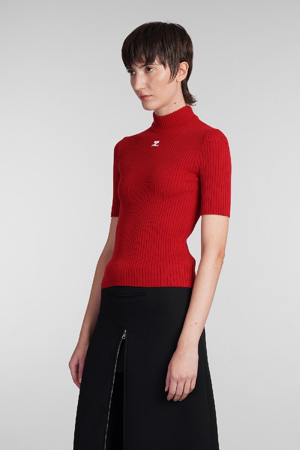 Deliberti Courreges Maglia in viscosa rossa cod. 408096 - Deliberti The Luxury Shopping Pezzi Unici