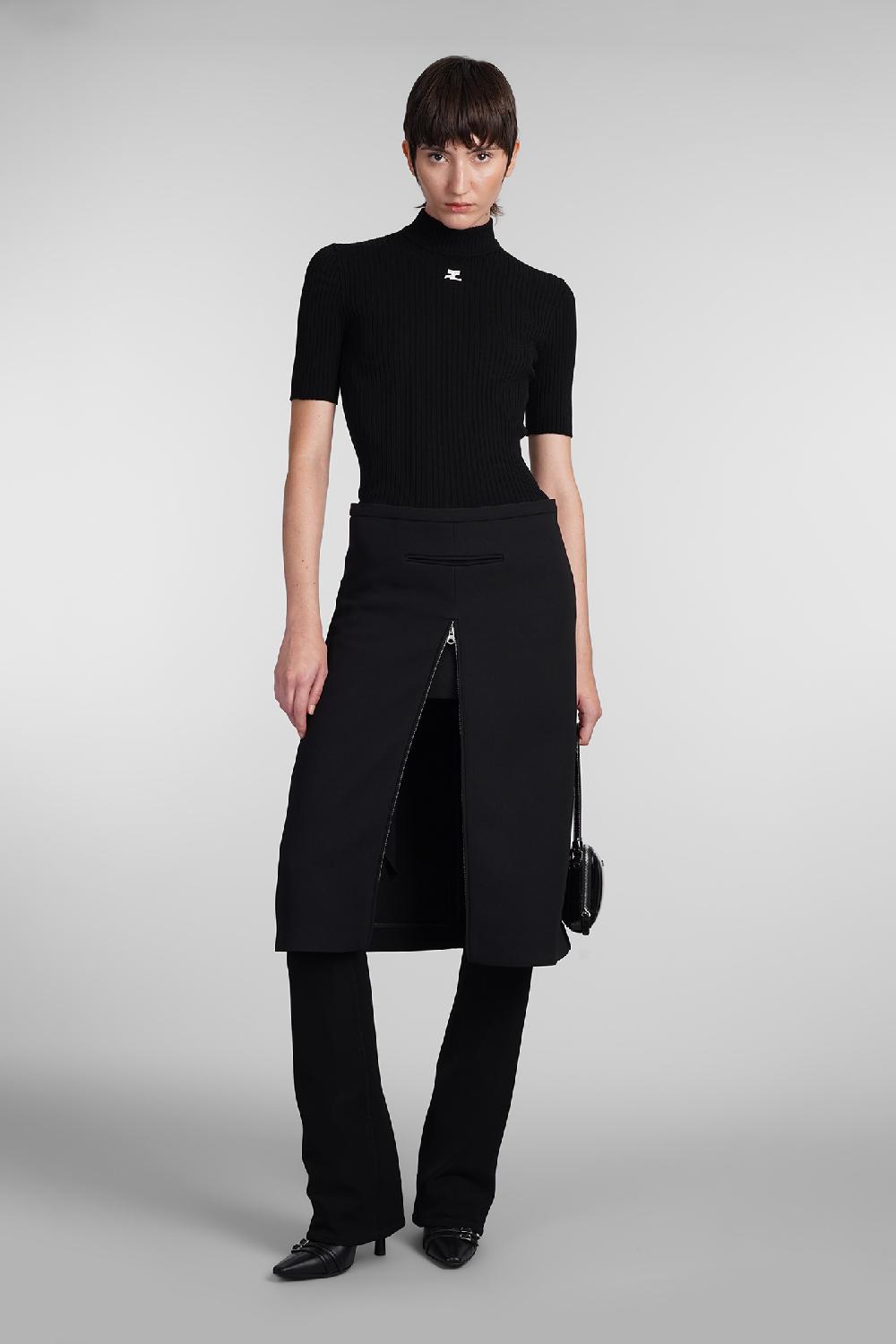 Deliberti Courreges Maglia in viscosa nera cod. 408097 - Deliberti The Luxury Shopping Soddisfazione Garantita