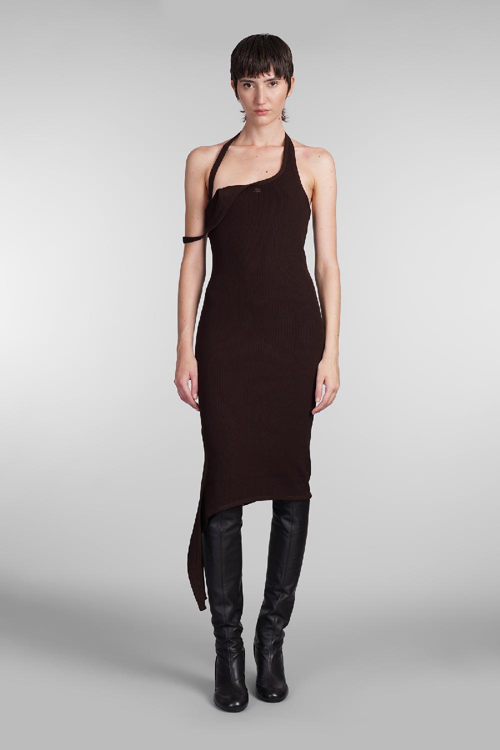 Deliberti Courreges Abito in viscosa marrone cod. 408103 - Deliberti The Luxury Shopping