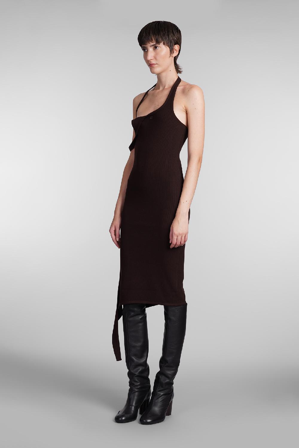 Deliberti Courreges Abito in viscosa marrone cod. 408103 - Deliberti The Luxury Shopping Shopping Online