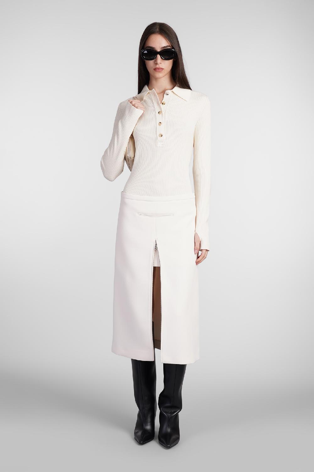 Deliberti Courreges Gonna in poliestere beige cod. 408120 - Deliberti The Luxury Shopping Economico