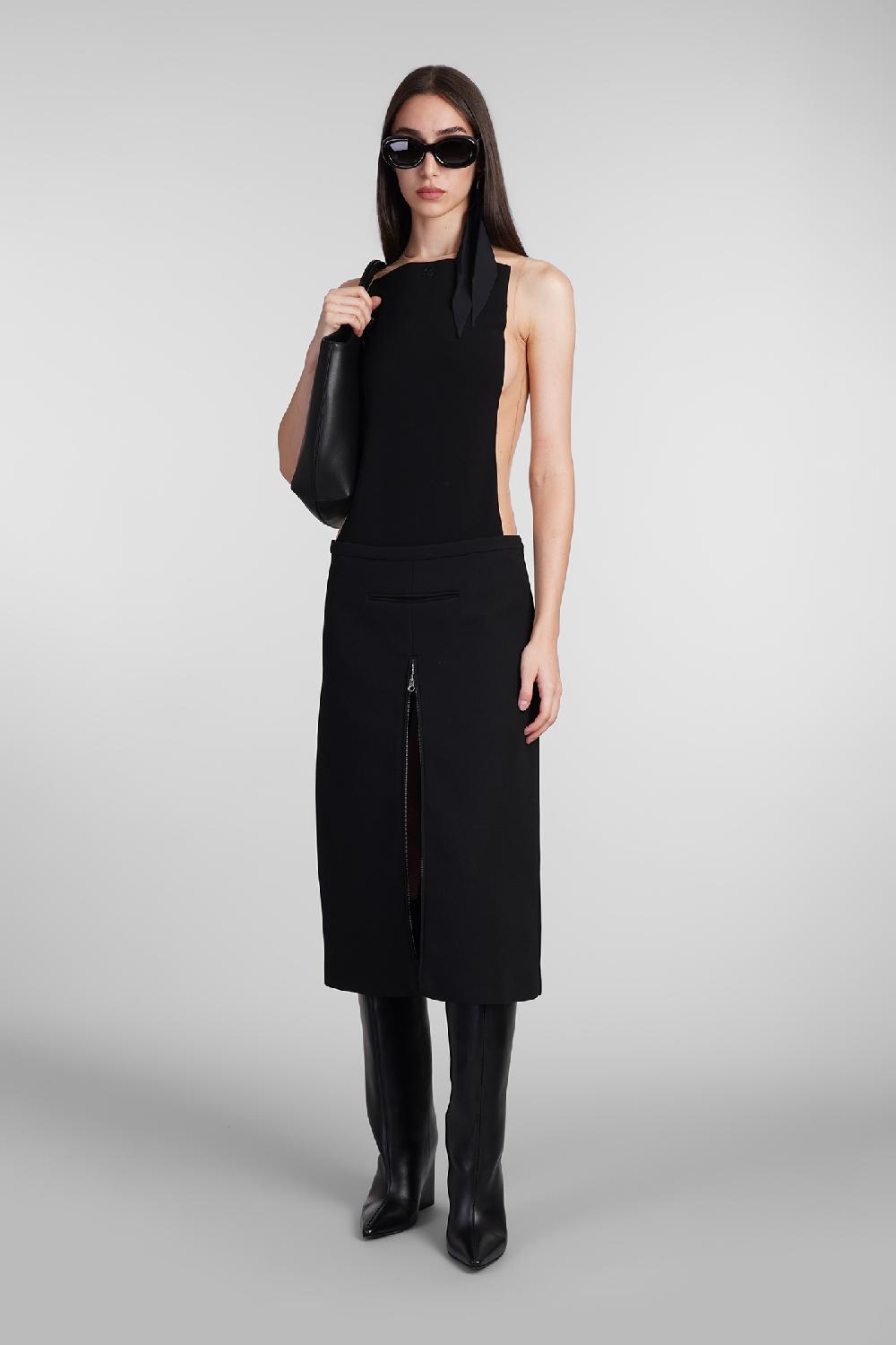 Deliberti Courreges Gonna in poliestere nero cod. 408121 - Deliberti The Luxury Shopping Online