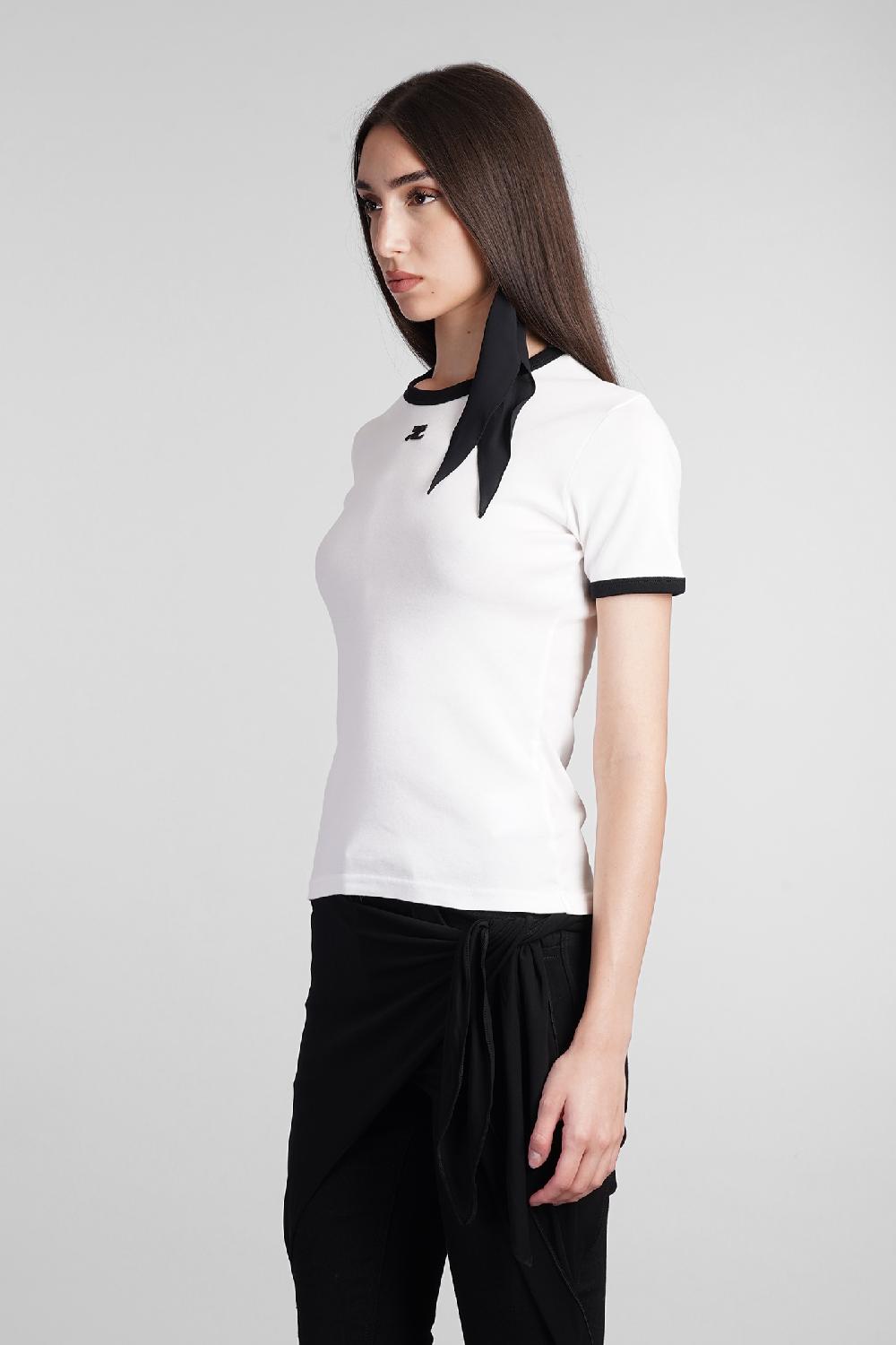 Deliberti Courreges T-shirt in cotone bianco cod. 408558 - Deliberti The Luxury Shopping Saldi