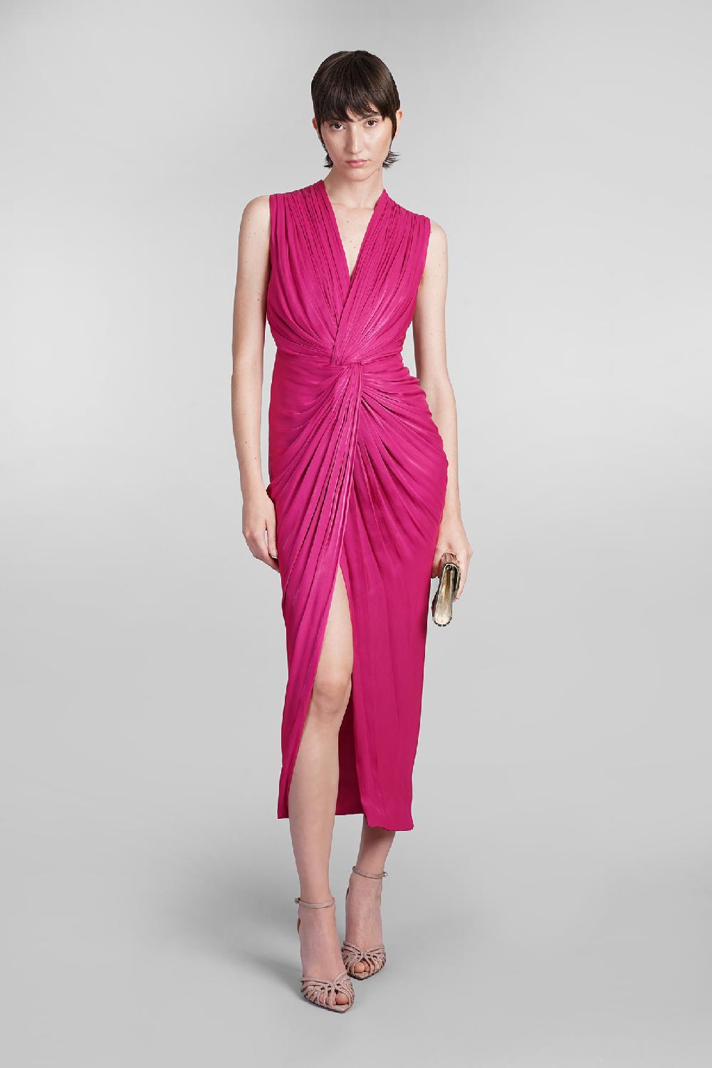 Deliberti Costarellos Abito franca in poliestere fucsia cod. 401966 - Deliberti The Luxury Shopping Negozio