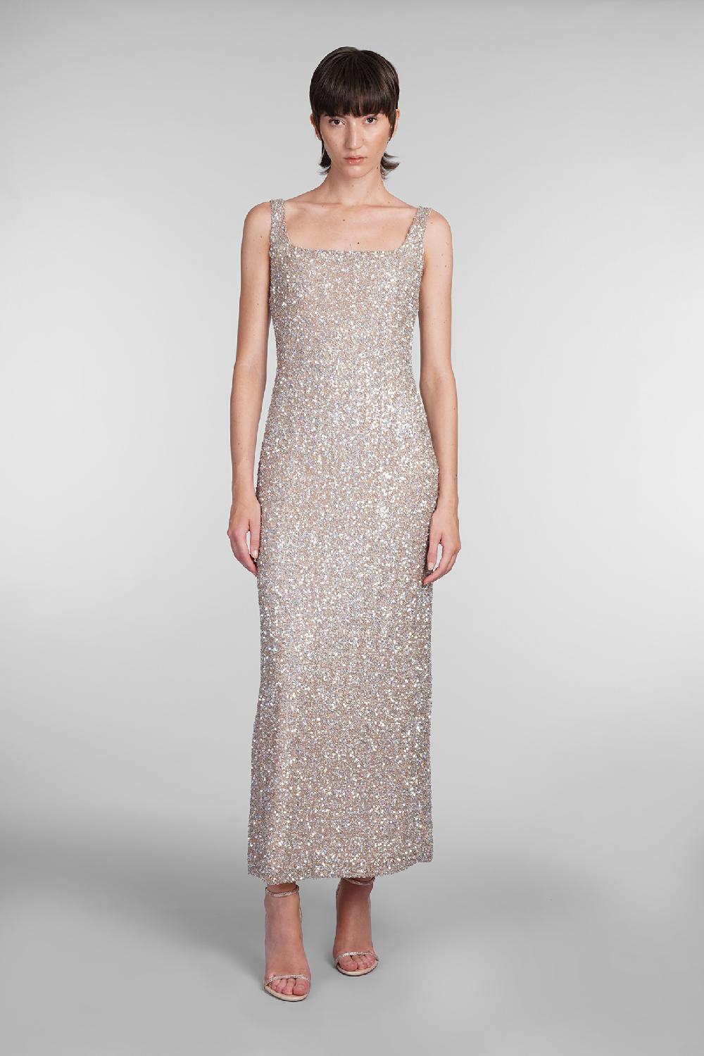 Deliberti Costarellos Abito harper in poliestere oro cod. 406740 - Deliberti The Luxury Shopping