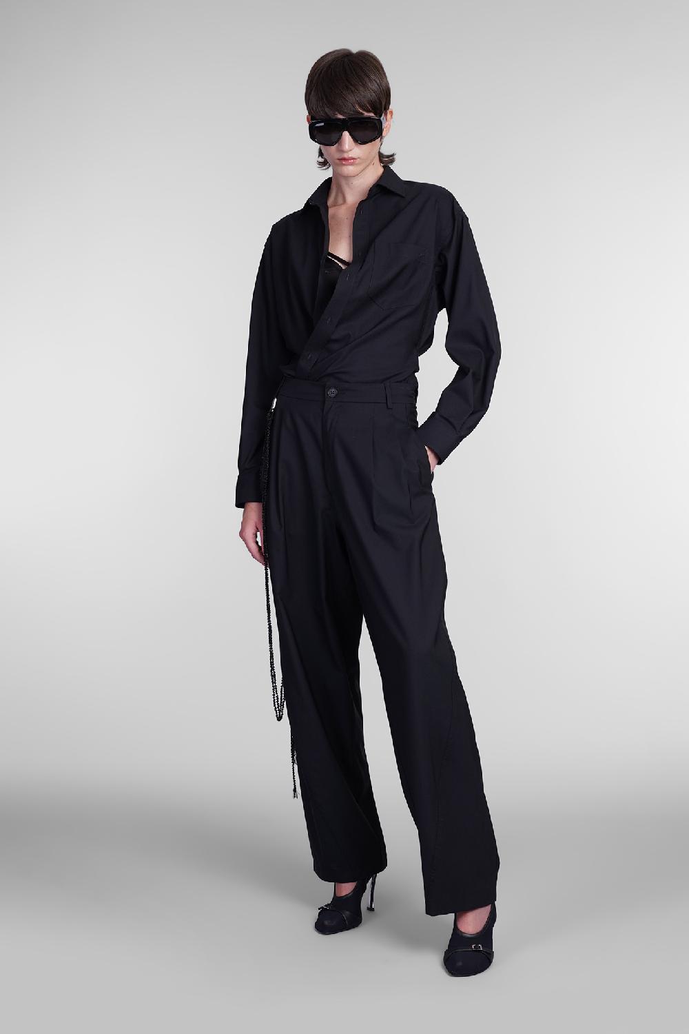 Deliberti DarkPark Pantalone phebe in lana nera cod. 406173 - Deliberti The Luxury Shopping Sconti VIP