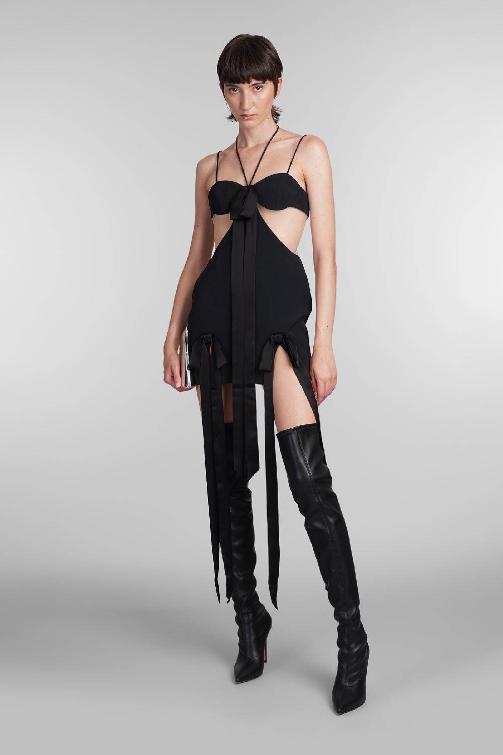 Deliberti David Koma Abito in viscosa nera cod. 405087 - Deliberti The Luxury Shopping Prezzo basso
