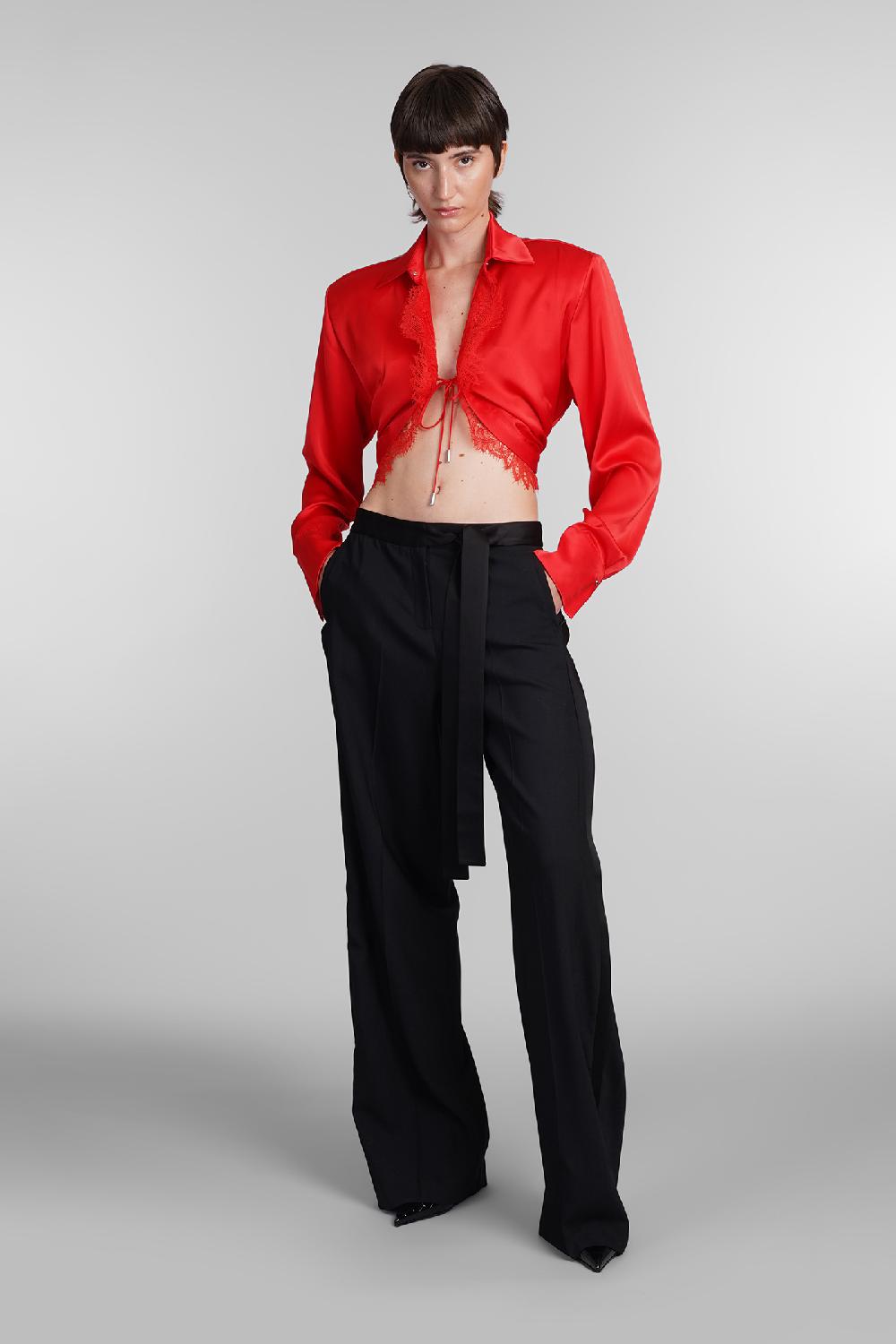 Deliberti David Koma Camicia in triacetato rosso cod. 405099 - Deliberti The Luxury Shopping Fino al 60% di sconto