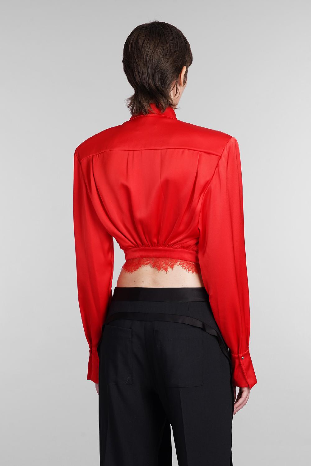Deliberti David Koma Camicia in triacetato rosso cod. 405099 - Deliberti The Luxury Shopping Fino al 60% di sconto