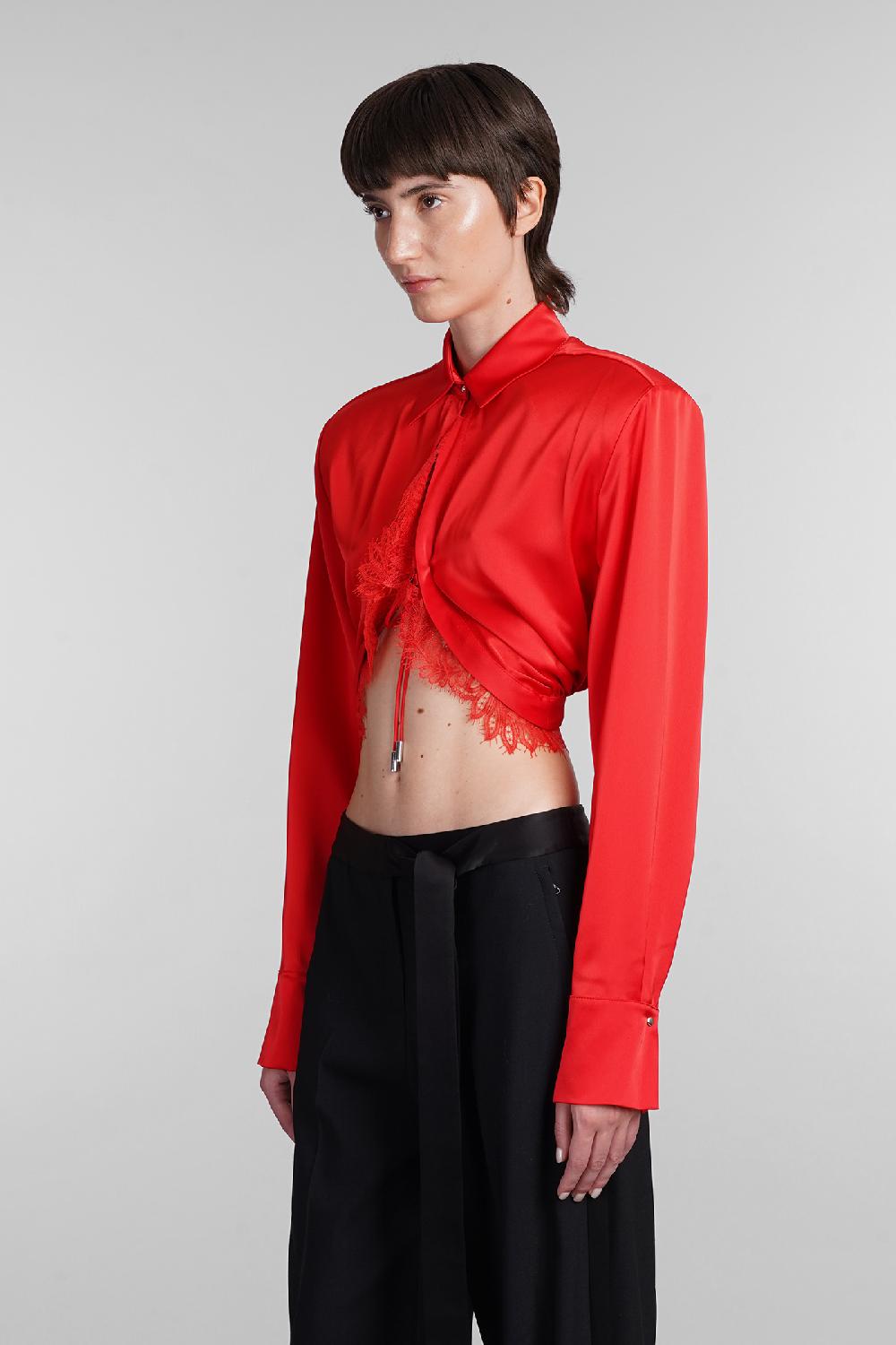 Deliberti David Koma Camicia in triacetato rosso cod. 405099 - Deliberti The Luxury Shopping Fino al 60% di sconto