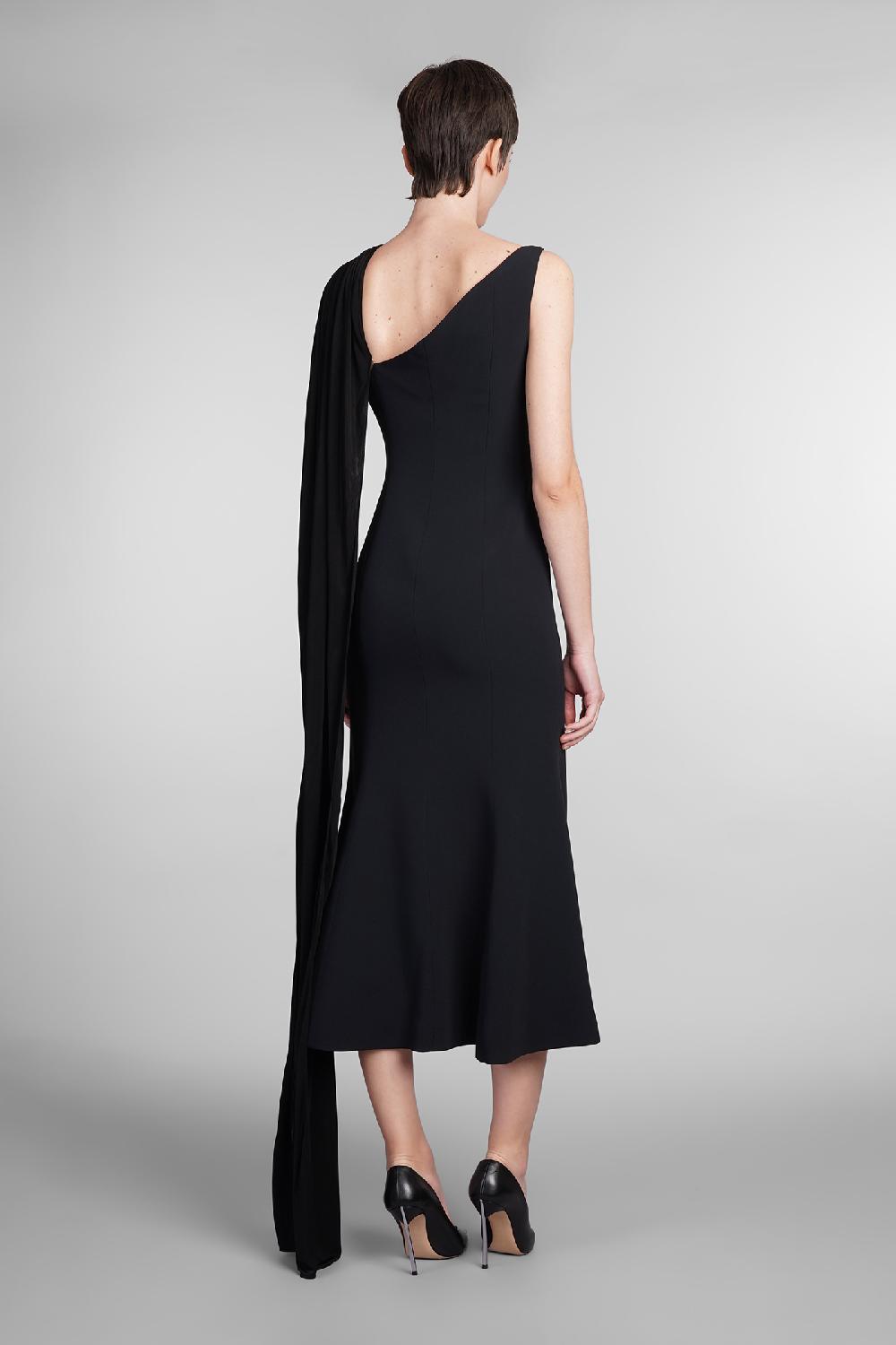 Deliberti David Koma Abito in viscosa nera cod. 410021 - Deliberti The Luxury Shopping Trasporto libero internazionale