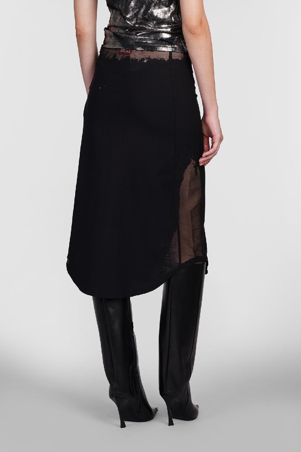 Deliberti Diesel Gonna o malva in cotone nero cod. 406545 - Deliberti The Luxury Shopping Italy