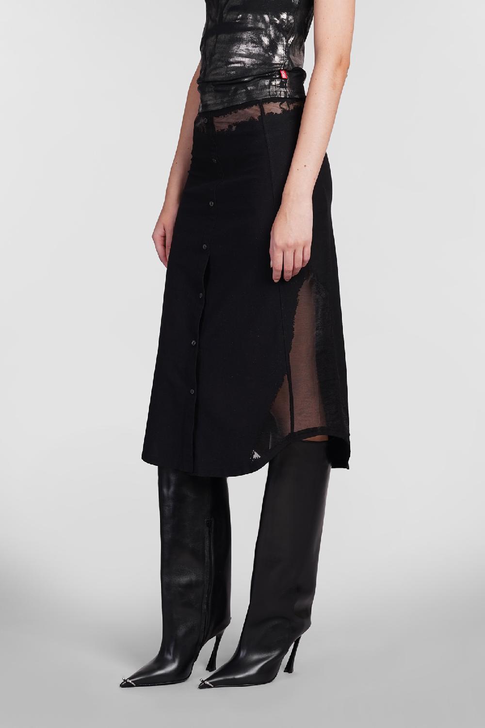 Deliberti Diesel Gonna o malva in cotone nero cod. 406545 - Deliberti The Luxury Shopping Italy