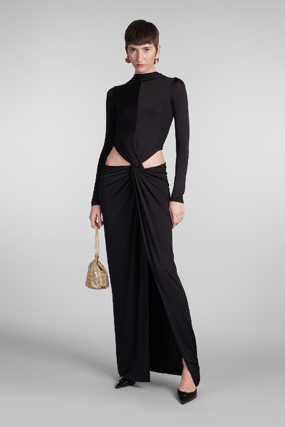 Deliberti Cult Gaia Abito keri in viscosa nera cod. 409537 - Deliberti The Luxury Shopping In Vendita
