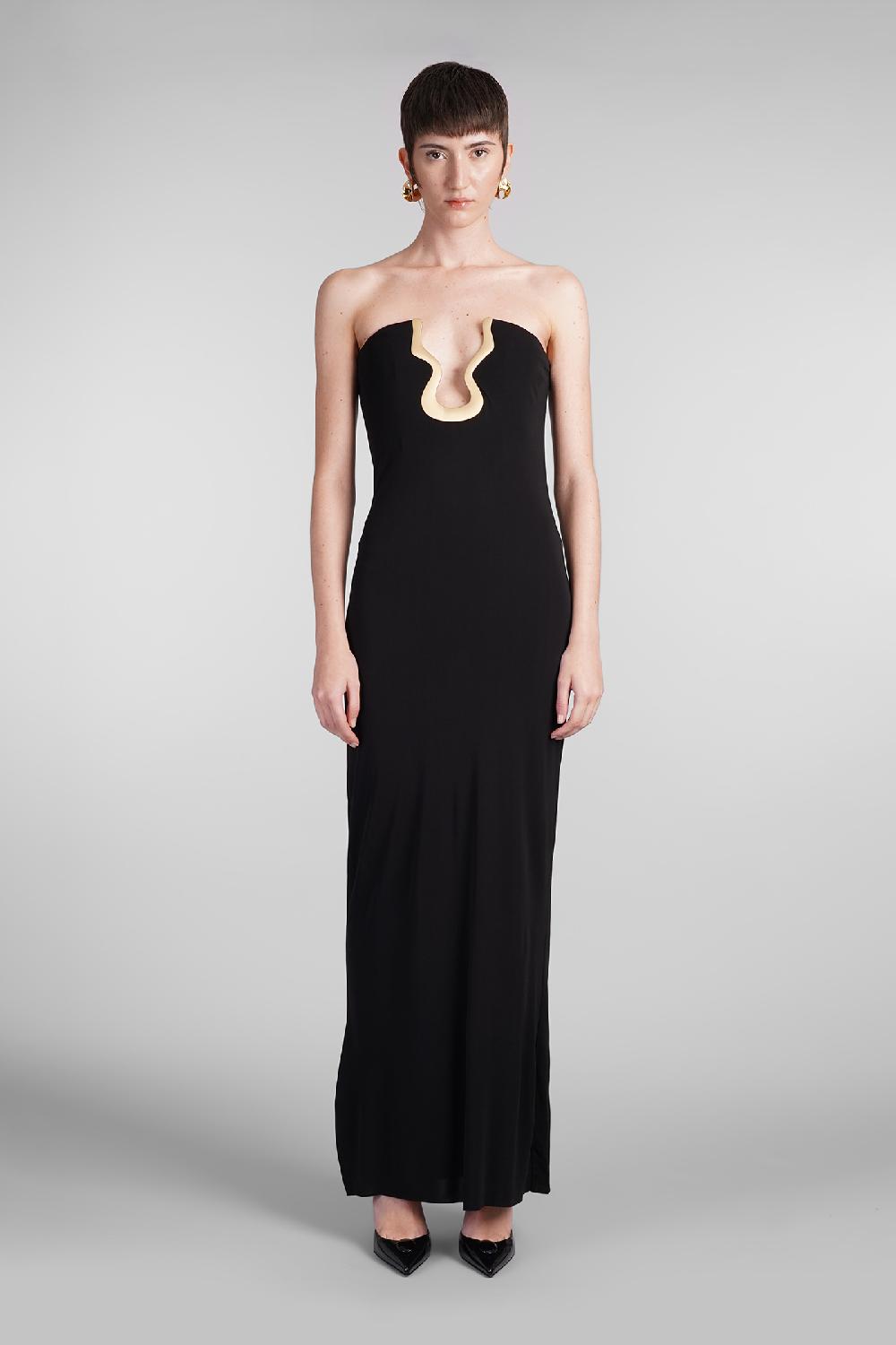 Deliberti Cult Gaia Abito abril in viscosa nera cod. 409538 - Deliberti The Luxury Shopping