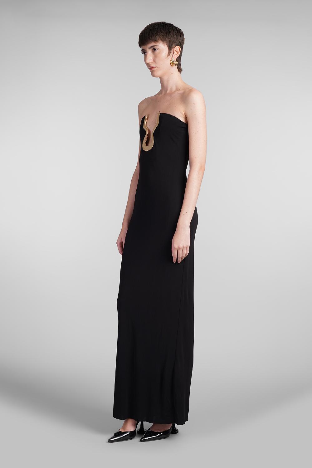 Deliberti Cult Gaia Abito abril in viscosa nera cod. 409538 - Deliberti The Luxury Shopping Saldi