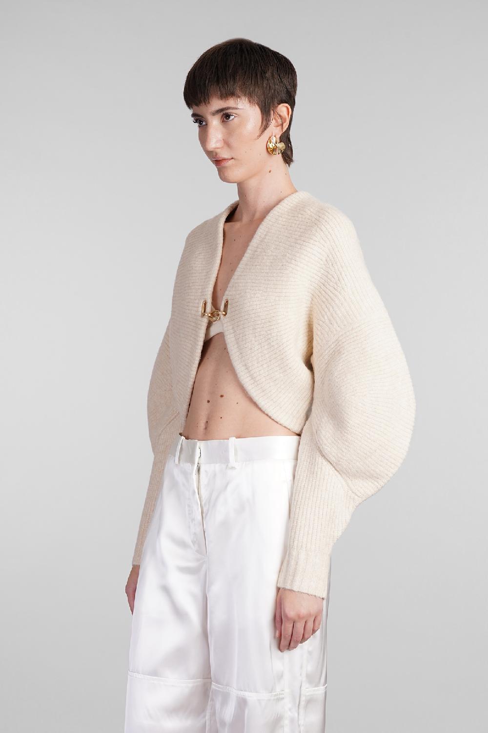 Deliberti Cult Gaia Cardigan devin in lana beige cod. 409541 - Deliberti The Luxury Shopping Vendita Calda