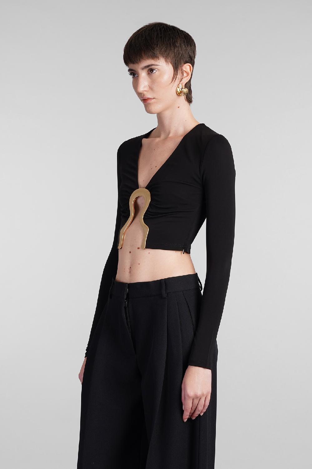 Deliberti Cult Gaia Topwear laia in viscosa nera cod. 409548 - Deliberti The Luxury Shopping I Più Venduti