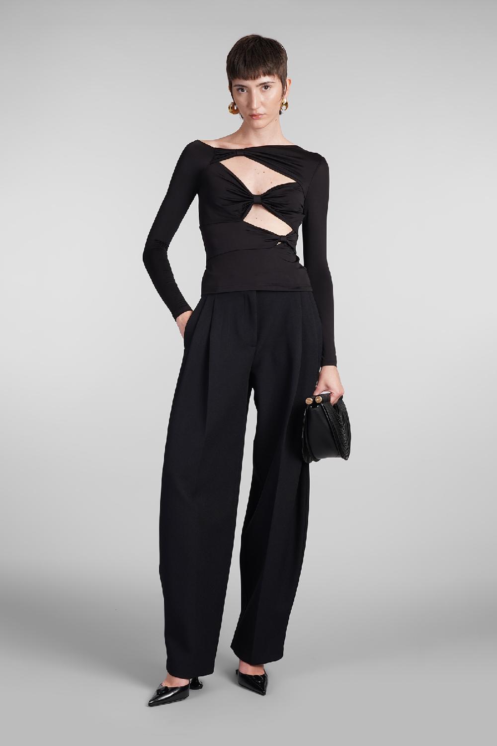 Deliberti Cult Gaia Topwear rosia in viscosa nera cod. 409549 - Deliberti The Luxury Shopping Vendite Flash