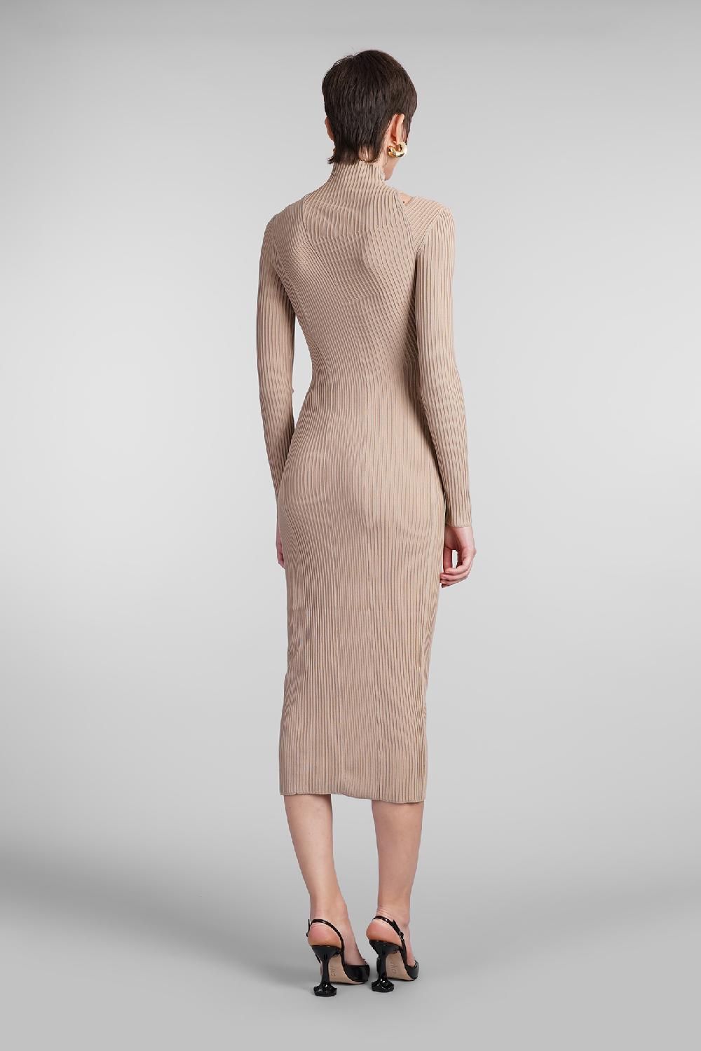 Deliberti Cult Gaia Abito alyssa in viscosa taupe cod. 409542 - Deliberti The Luxury Shopping Negozio