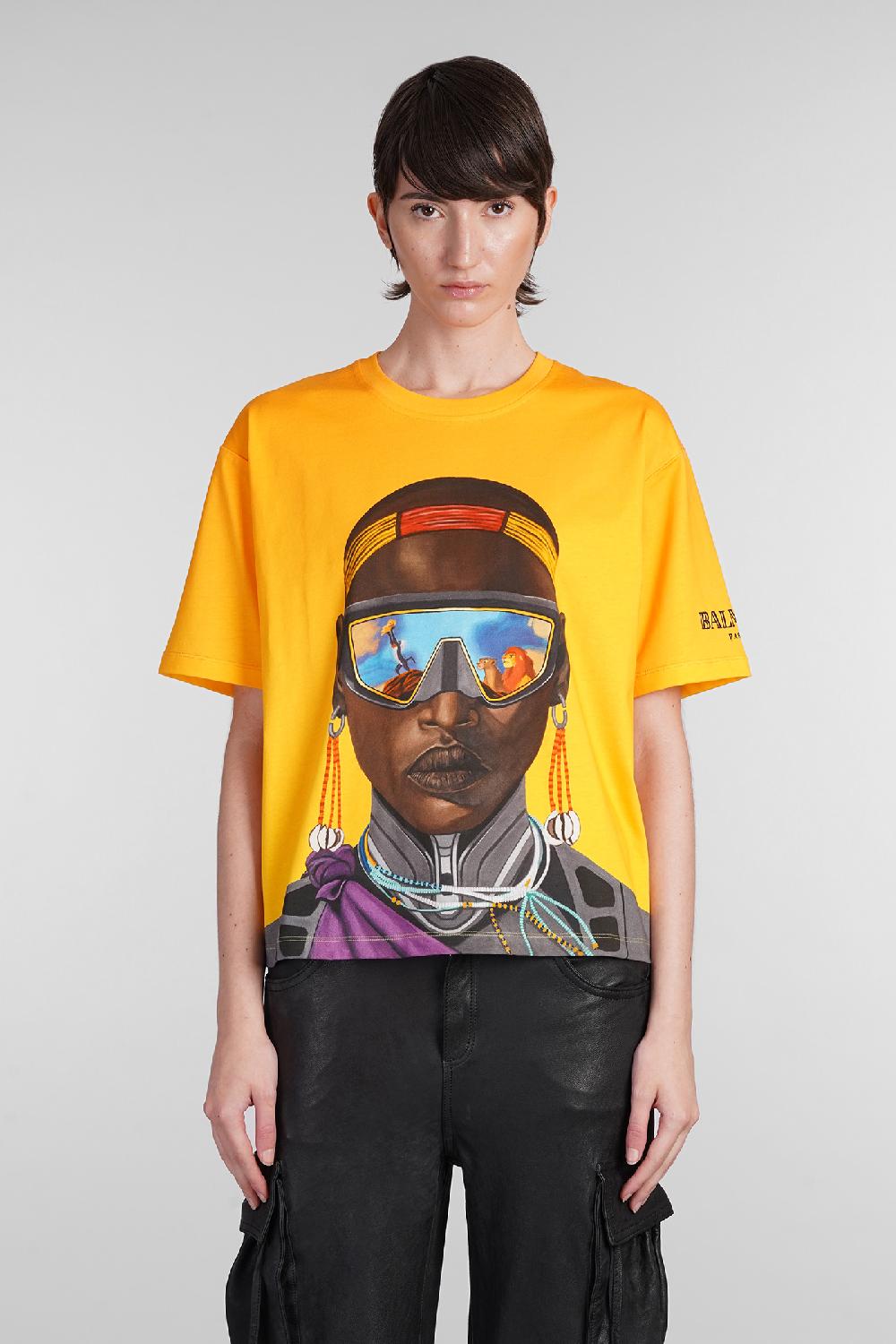 Deliberti Disney x Balmain T-shirt in cotone giallo cod. 403031 - Deliberti The Luxury Shopping