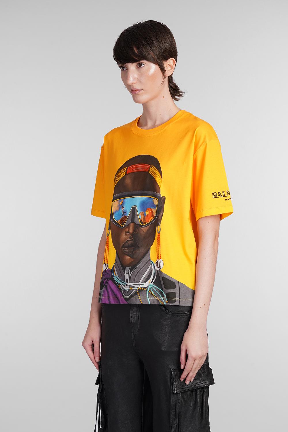 Deliberti Disney x Balmain T-shirt in cotone giallo cod. 403031 - Deliberti The Luxury Shopping Spedizione gratuita