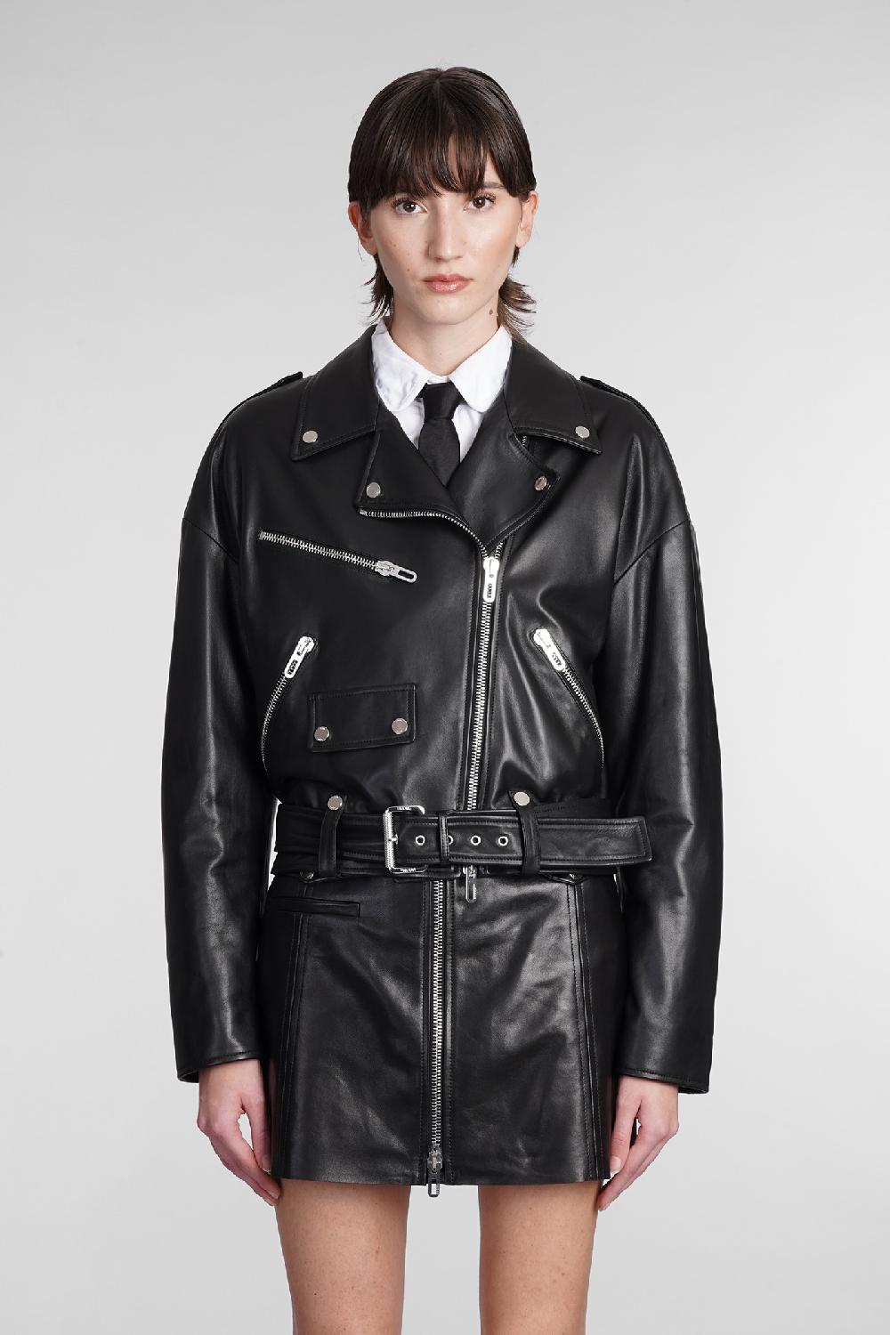 Deliberti Drome Giacca biker in pelle nera cod. 362176 - Deliberti The Luxury Shopping