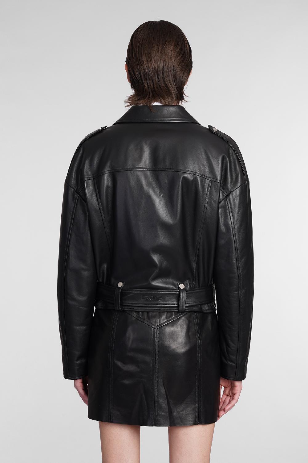 Deliberti Drome Giacca biker in pelle nera cod. 362176 - Deliberti The Luxury Shopping Sconto di tempo limitato