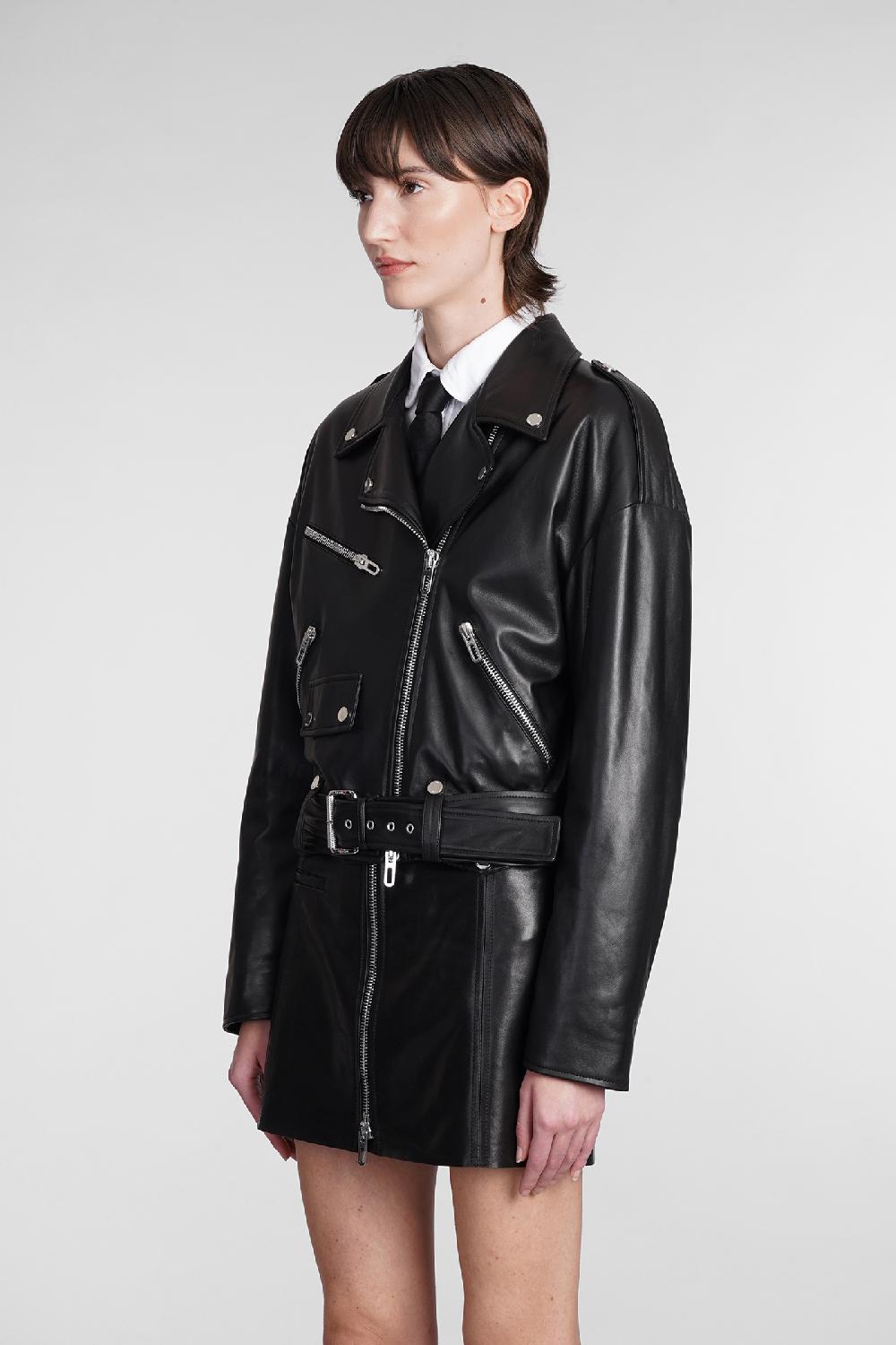 Deliberti Drome Giacca biker in pelle nera cod. 362176 - Deliberti The Luxury Shopping Sconto di tempo limitato