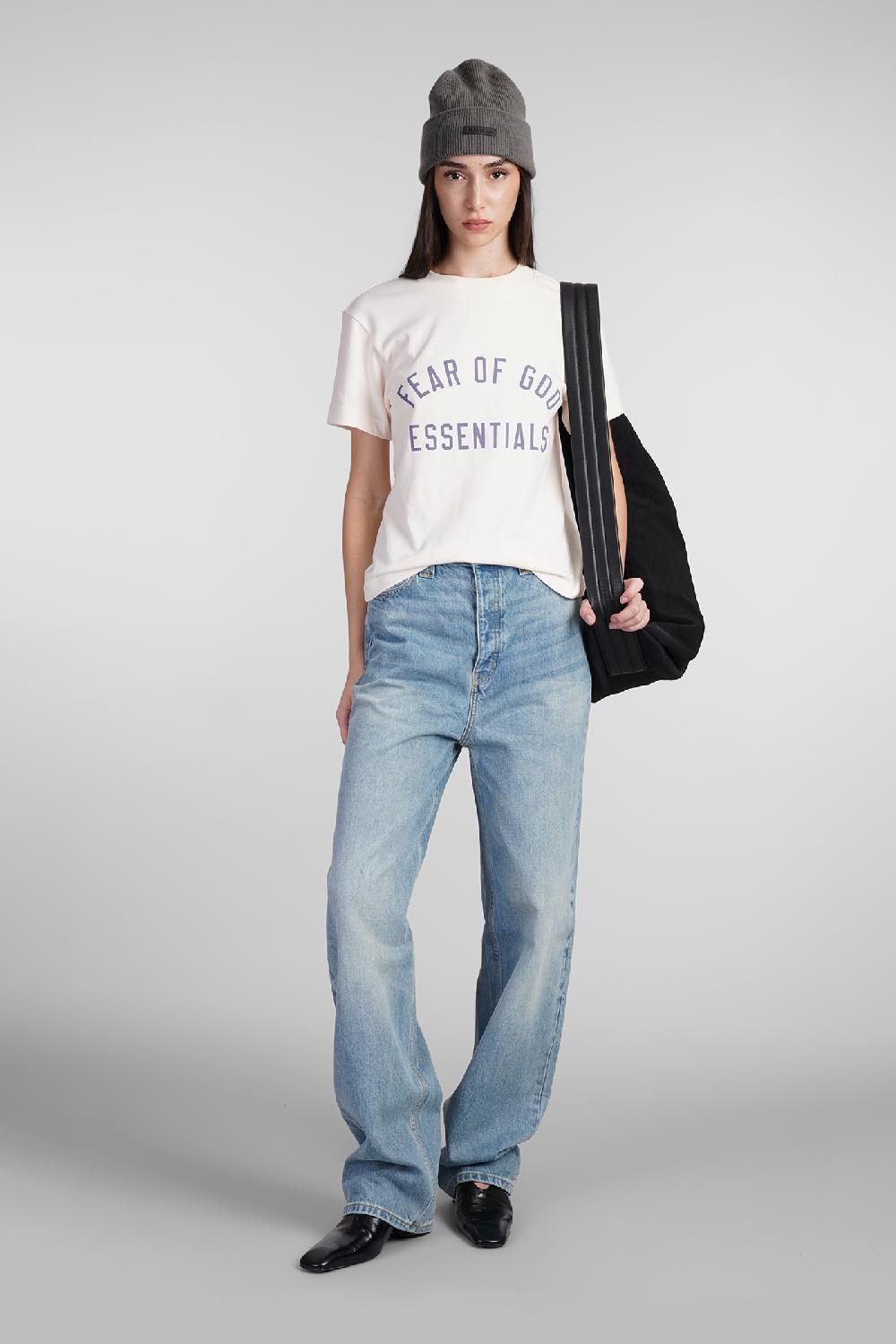 Deliberti Fear of God Essentials T-shirt in cotone beige cod. 408710 - Deliberti The Luxury Shopping Fornitura limitata