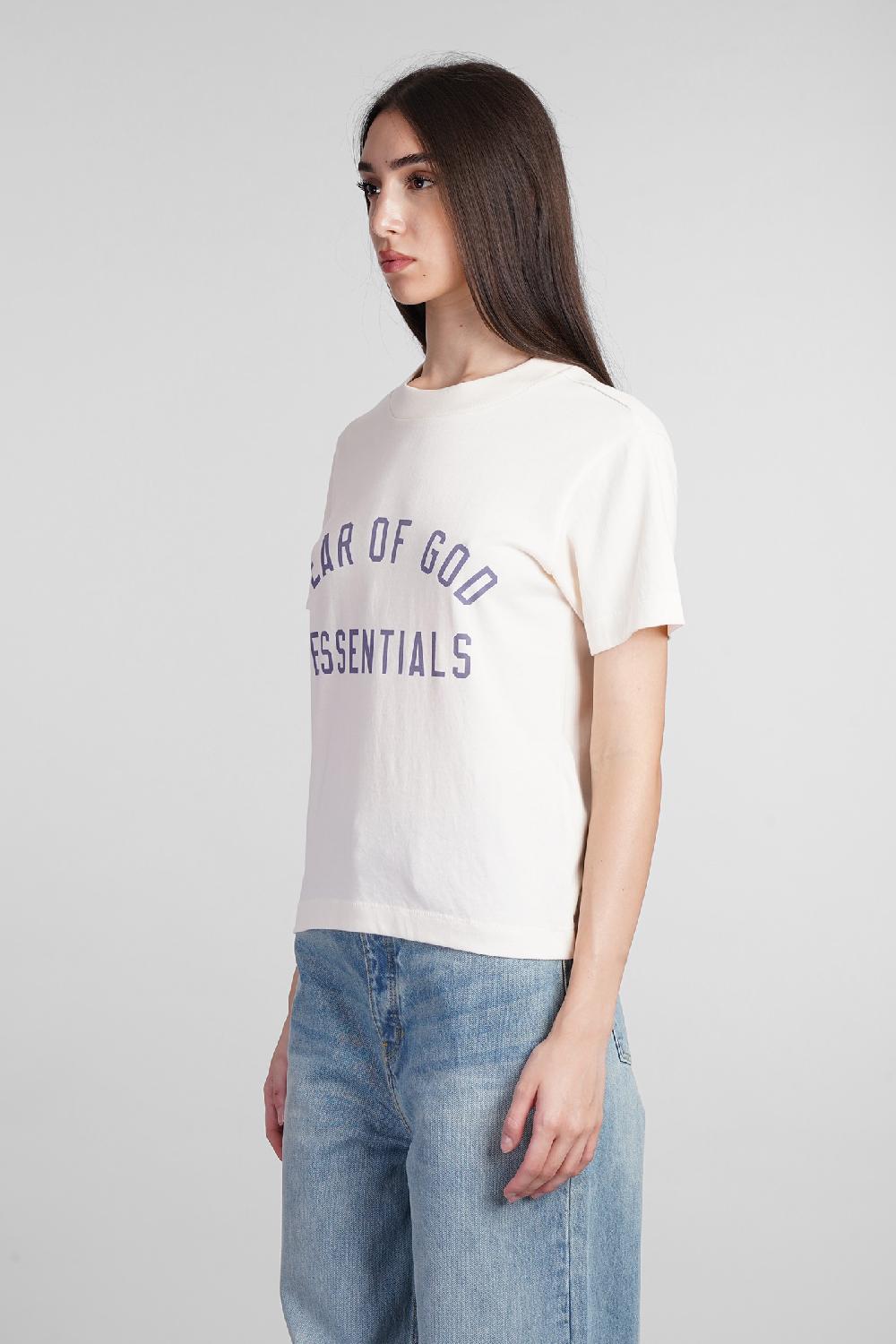 Deliberti Fear of God Essentials T-shirt in cotone beige cod. 408710 - Deliberti The Luxury Shopping Fornitura limitata
