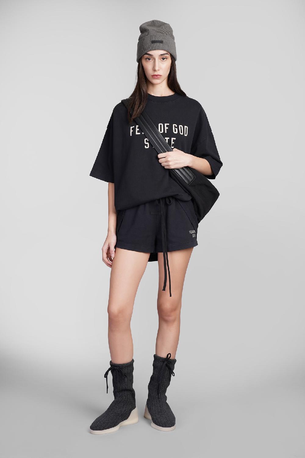 Deliberti Fear of God Essentials Shorts in cotone nero cod. 409705 - Deliberti The Luxury Shopping Cyber Monday