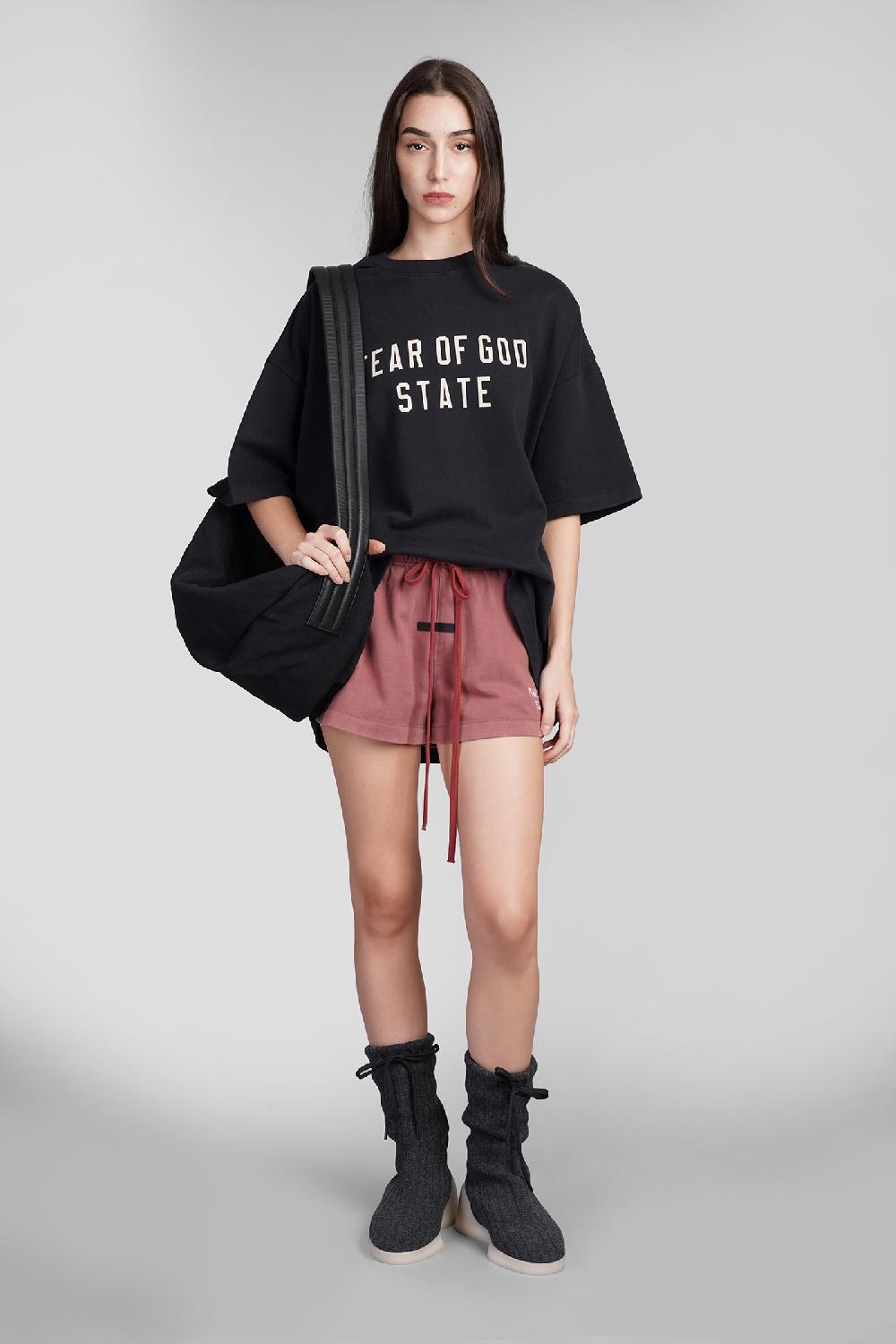 Deliberti Fear of God Essentials Shorts in cotone rosa cod. 409706 - Deliberti The Luxury Shopping Offerta natalizia