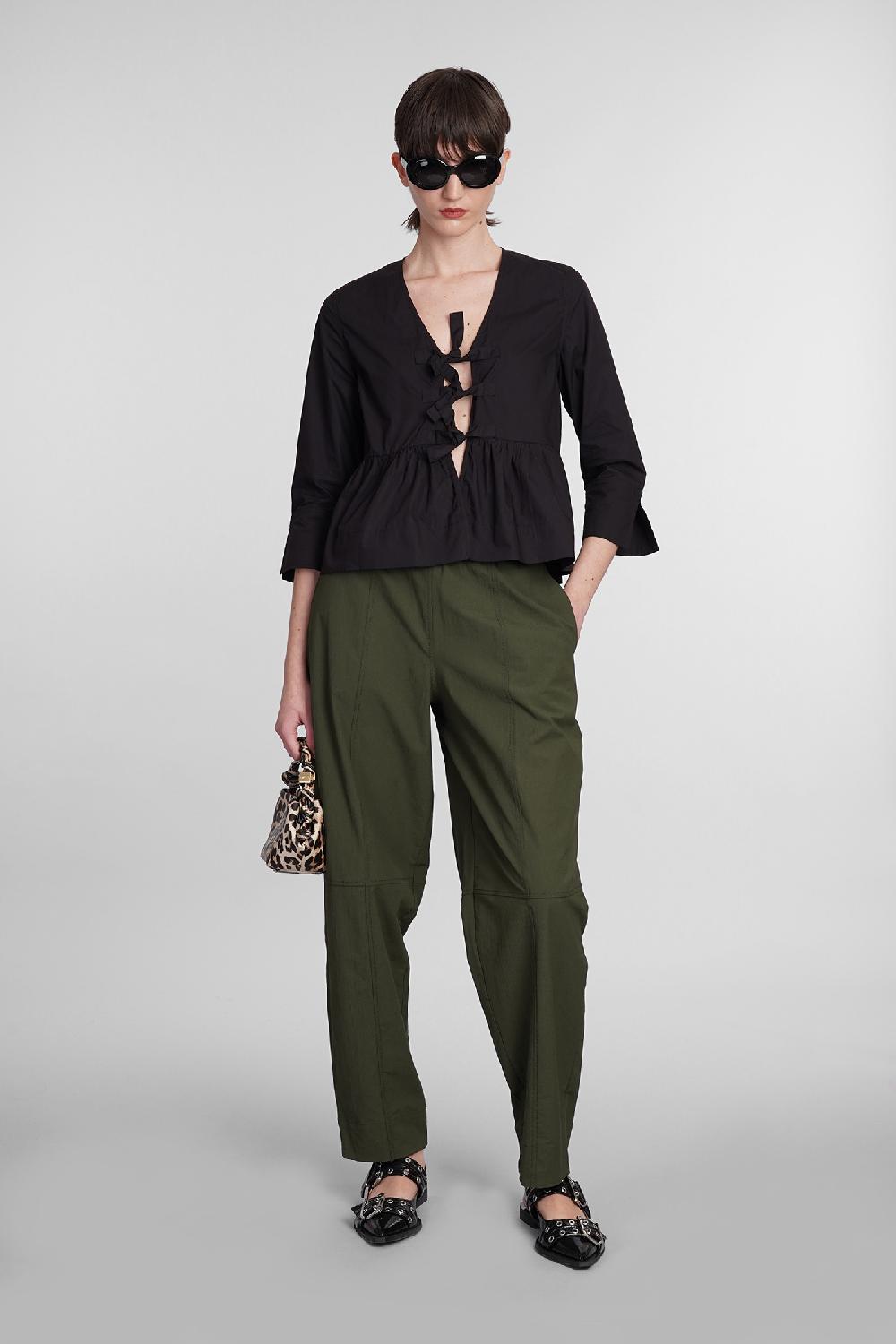 Deliberti Ganni Pantalone in cotone verde cod. 397203 - Deliberti The Luxury Shopping Smaltimento dello stoccaggio
