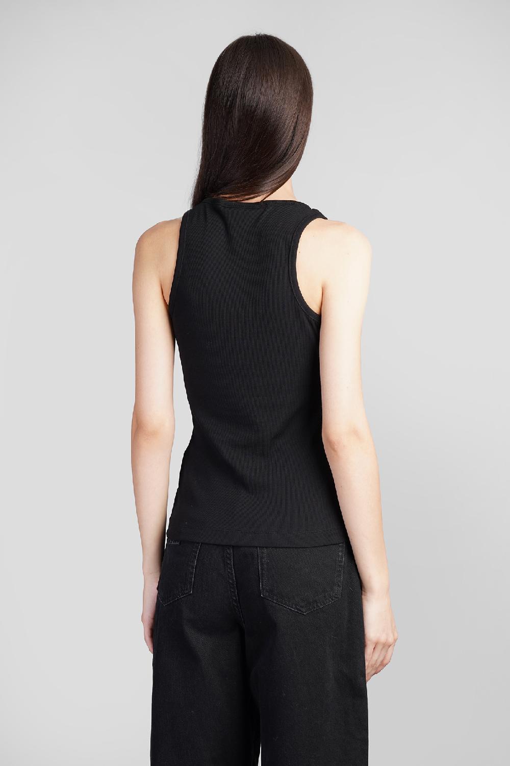 Deliberti Ganni Canotta in cotone nero cod. 397185 - Deliberti The Luxury Shopping Vendita calda