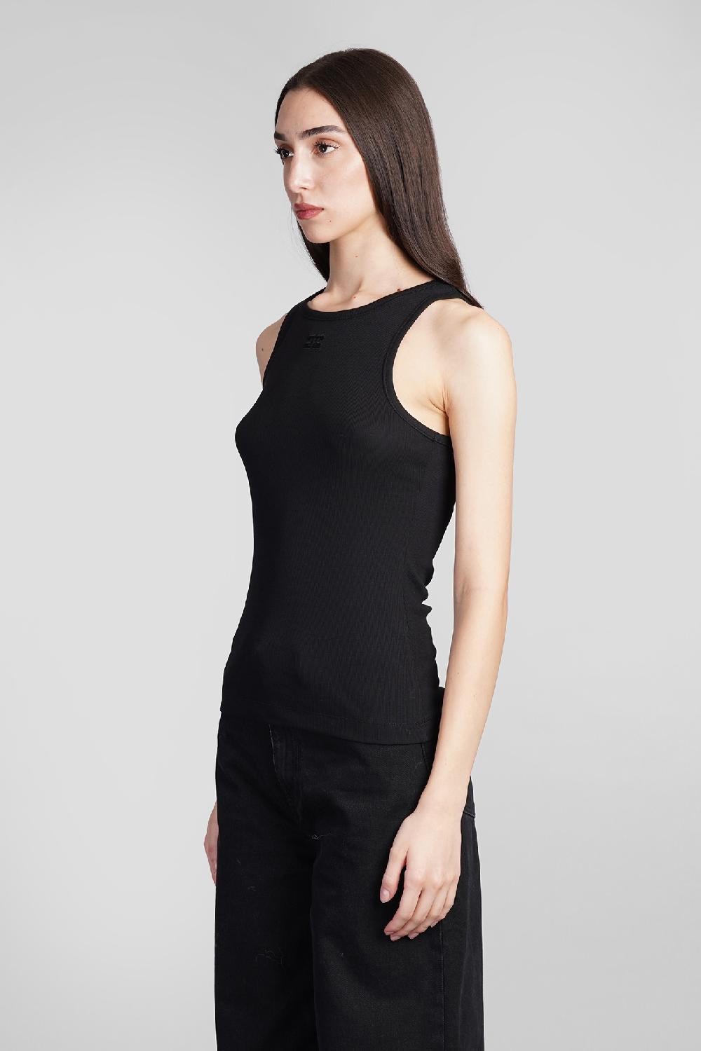 Deliberti Ganni Canotta in cotone nero cod. 397185 - Deliberti The Luxury Shopping Vendita calda