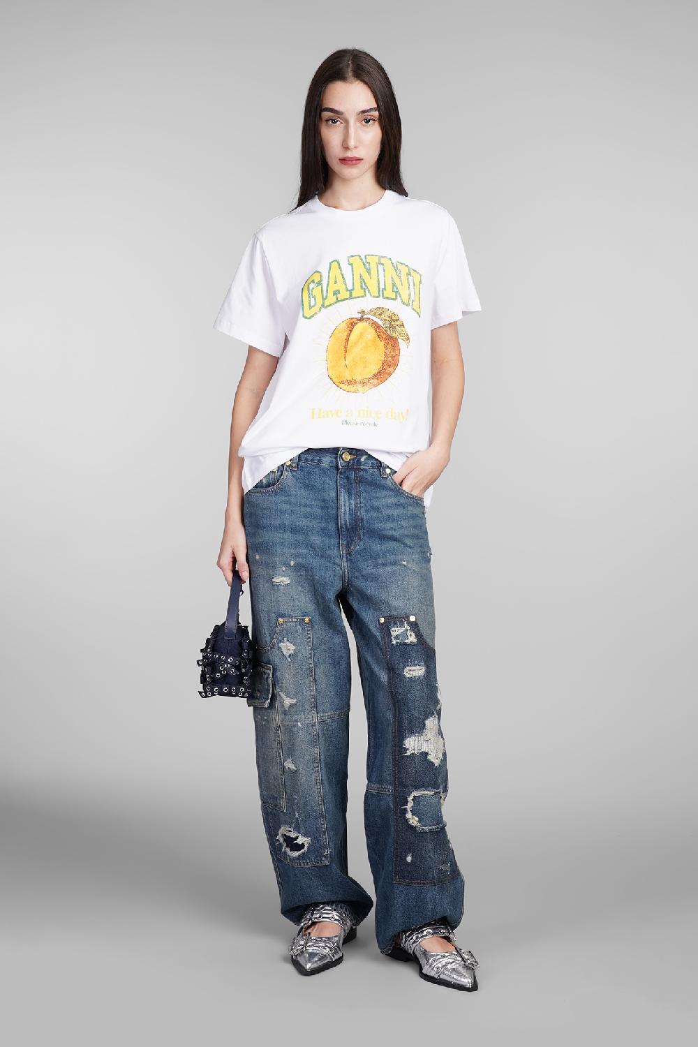 Deliberti Ganni T-shirt in cotone bianco cod. 409915 - Deliberti The Luxury Shopping Latest fashion