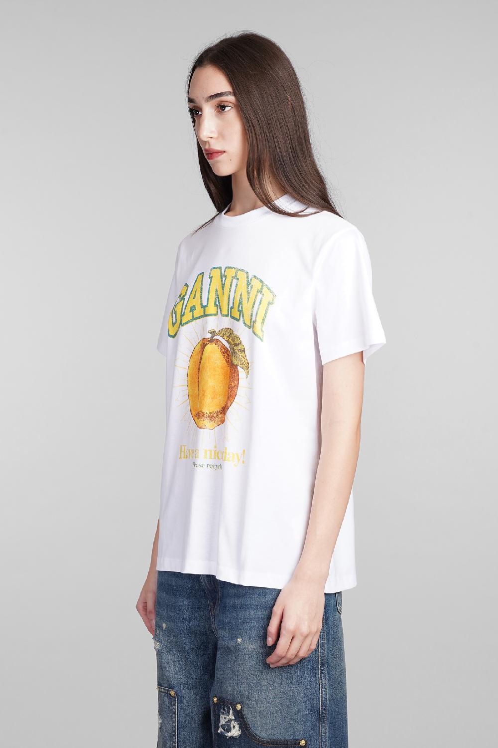 Deliberti Ganni T-shirt in cotone bianco cod. 409915 - Deliberti The Luxury Shopping Latest fashion
