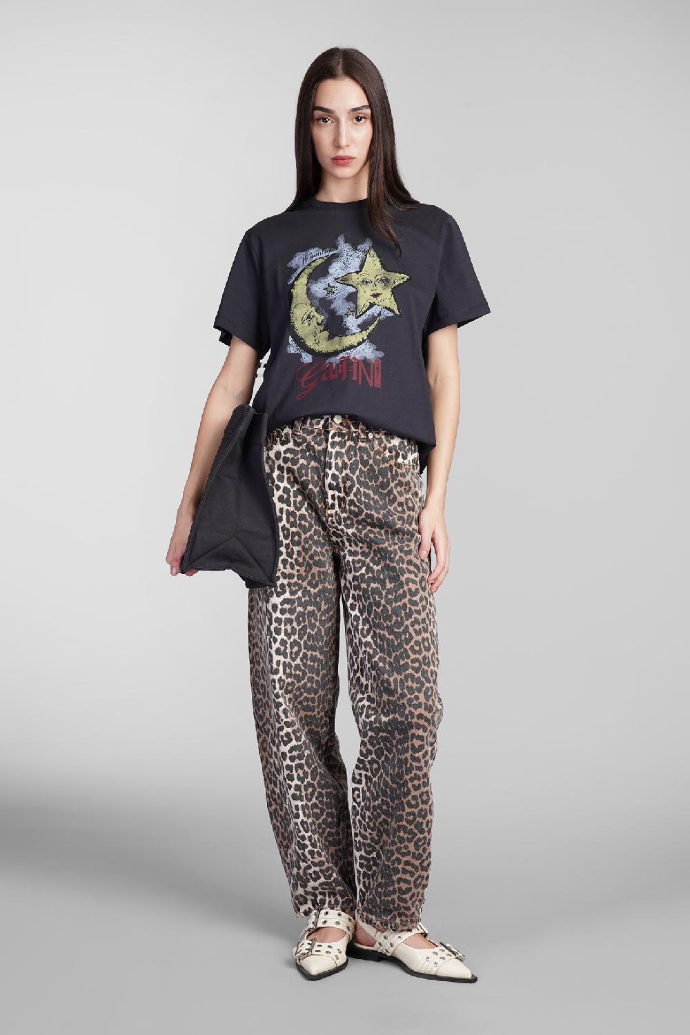 Deliberti Ganni T-shirt in cotone nero cod. 409916 - Deliberti The Luxury Shopping Online Outlet